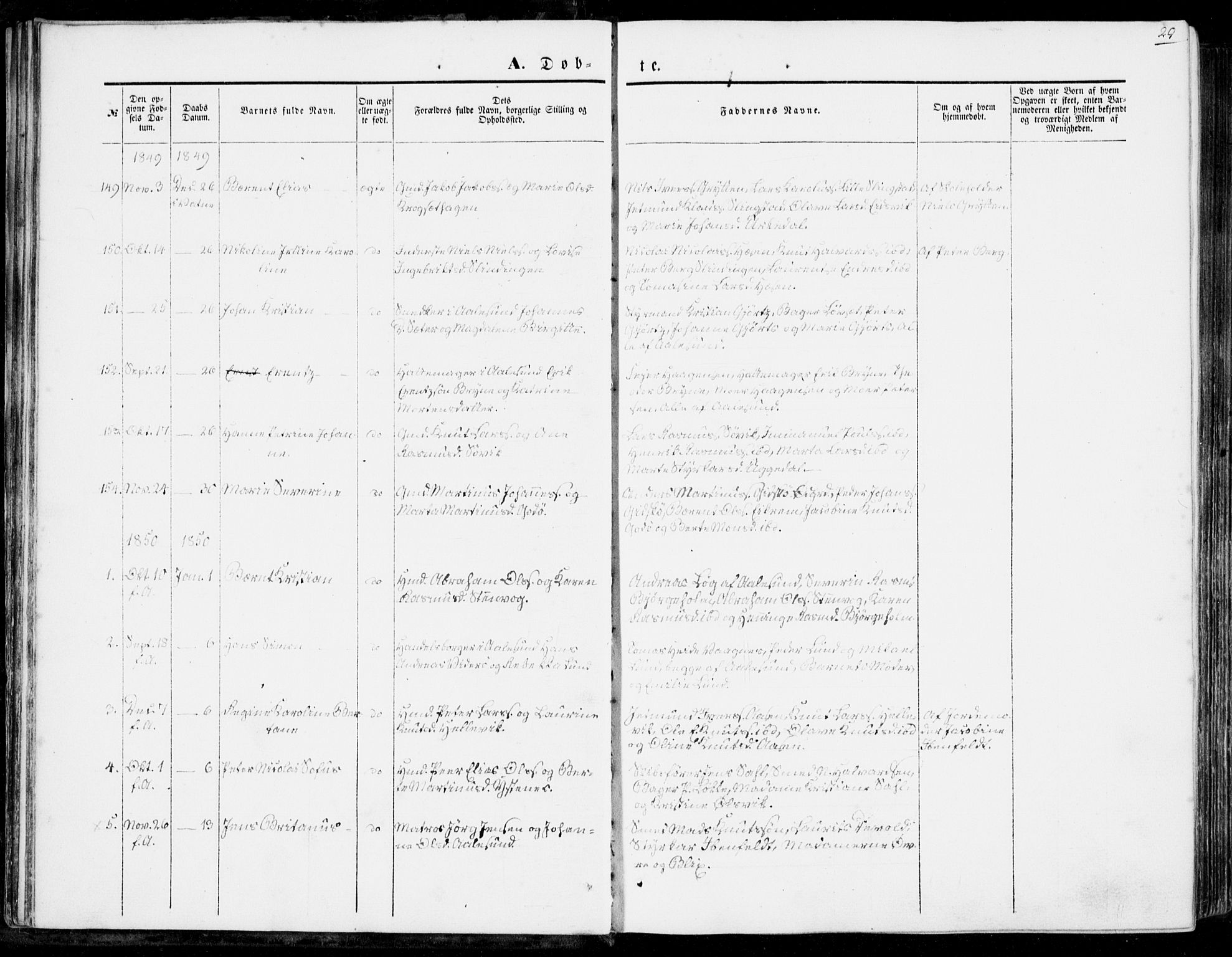 Ministerialprotokoller, klokkerbøker og fødselsregistre - Møre og Romsdal, AV/SAT-A-1454/528/L0397: Parish register (official) no. 528A08, 1848-1858, p. 29