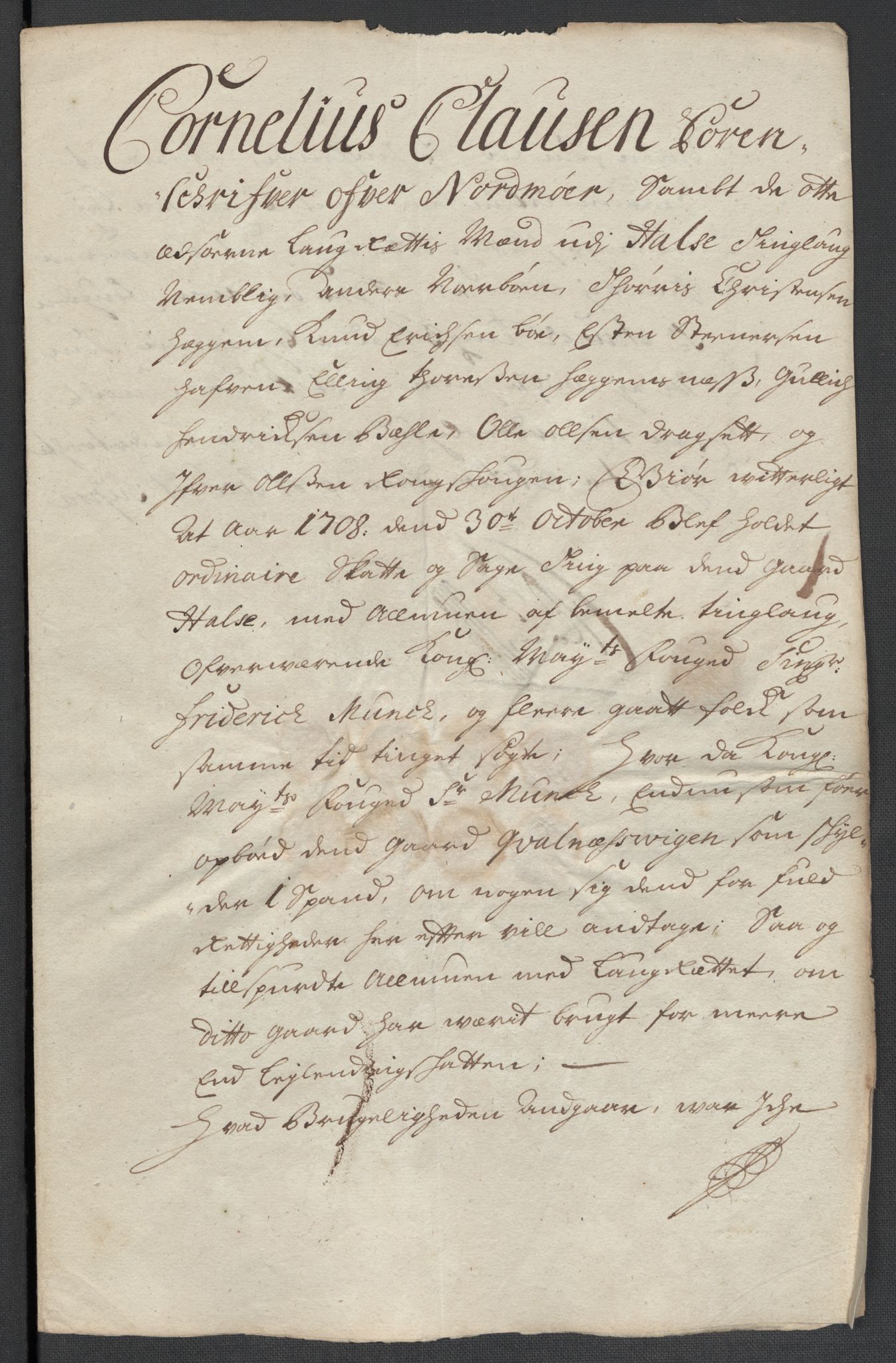 Rentekammeret inntil 1814, Reviderte regnskaper, Fogderegnskap, AV/RA-EA-4092/R56/L3743: Fogderegnskap Nordmøre, 1708, p. 140