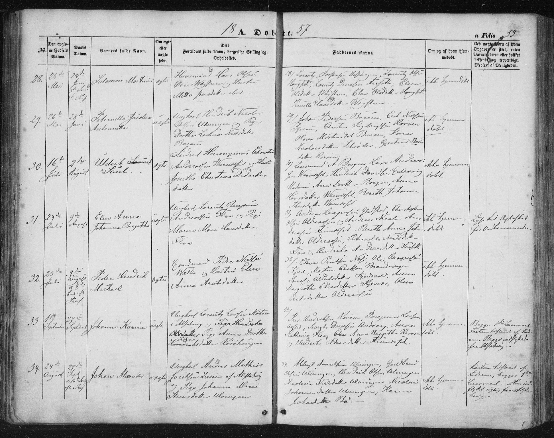Ministerialprotokoller, klokkerbøker og fødselsregistre - Nordland, AV/SAT-A-1459/816/L0240: Parish register (official) no. 816A06, 1846-1870, p. 53