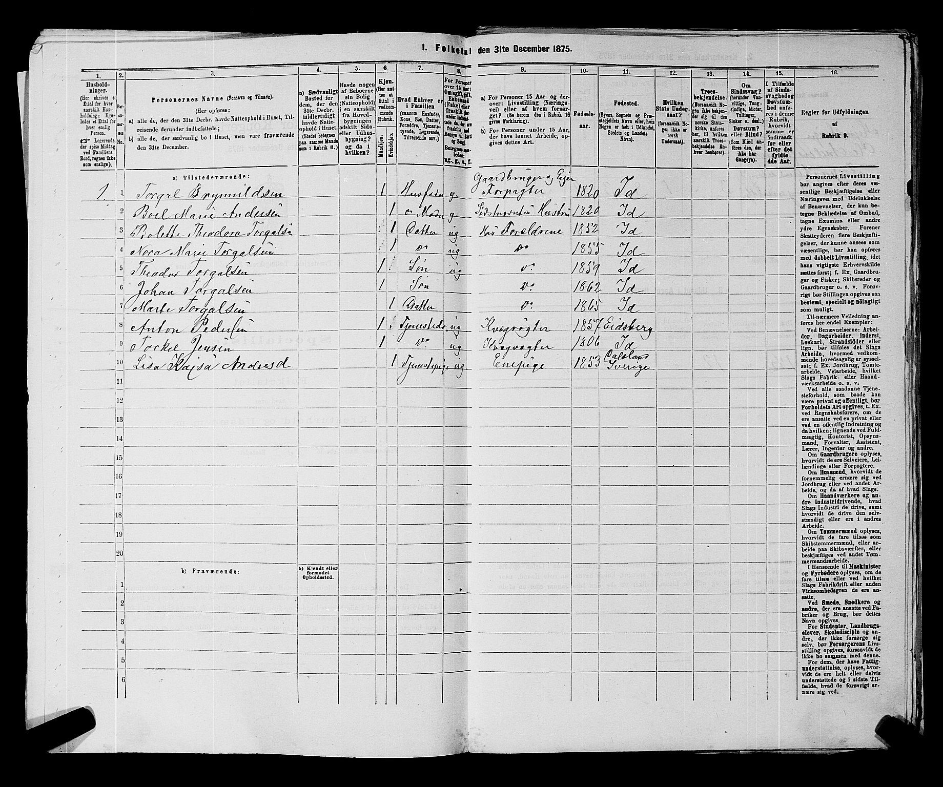 RA, 1875 census for 0117P Idd, 1875, p. 177