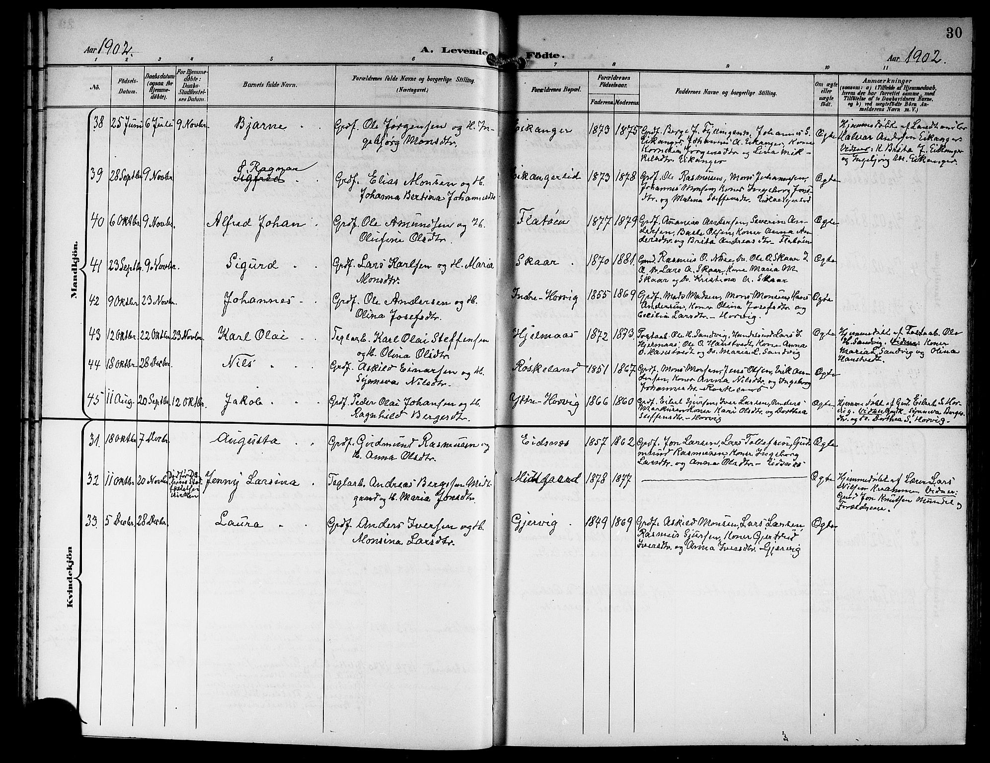 Hamre sokneprestembete, AV/SAB-A-75501/H/Ha/Hab: Parish register (copy) no. B 4, 1898-1919, p. 30