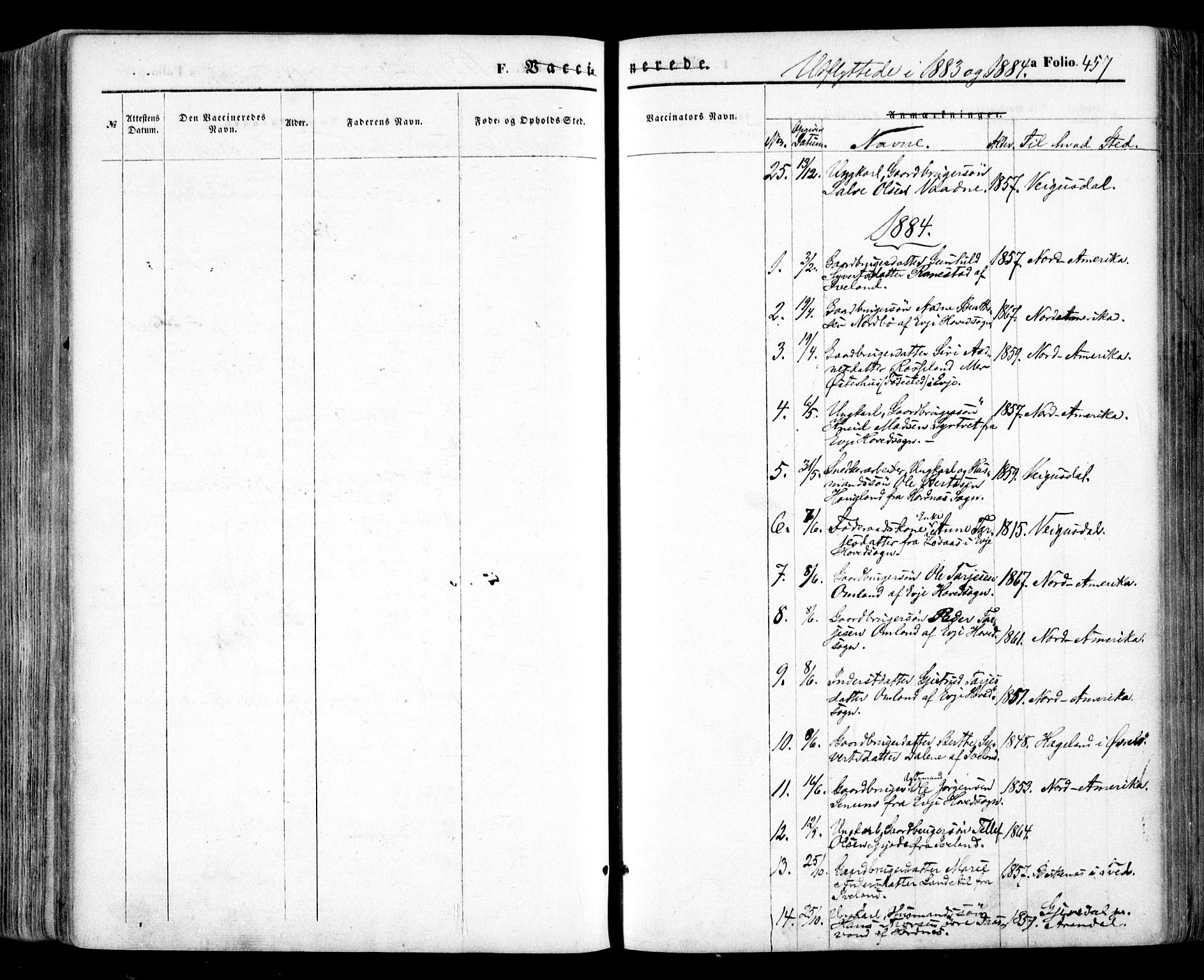 Evje sokneprestkontor, SAK/1111-0008/F/Fa/Faa/L0006: Parish register (official) no. A 6, 1866-1884, p. 457