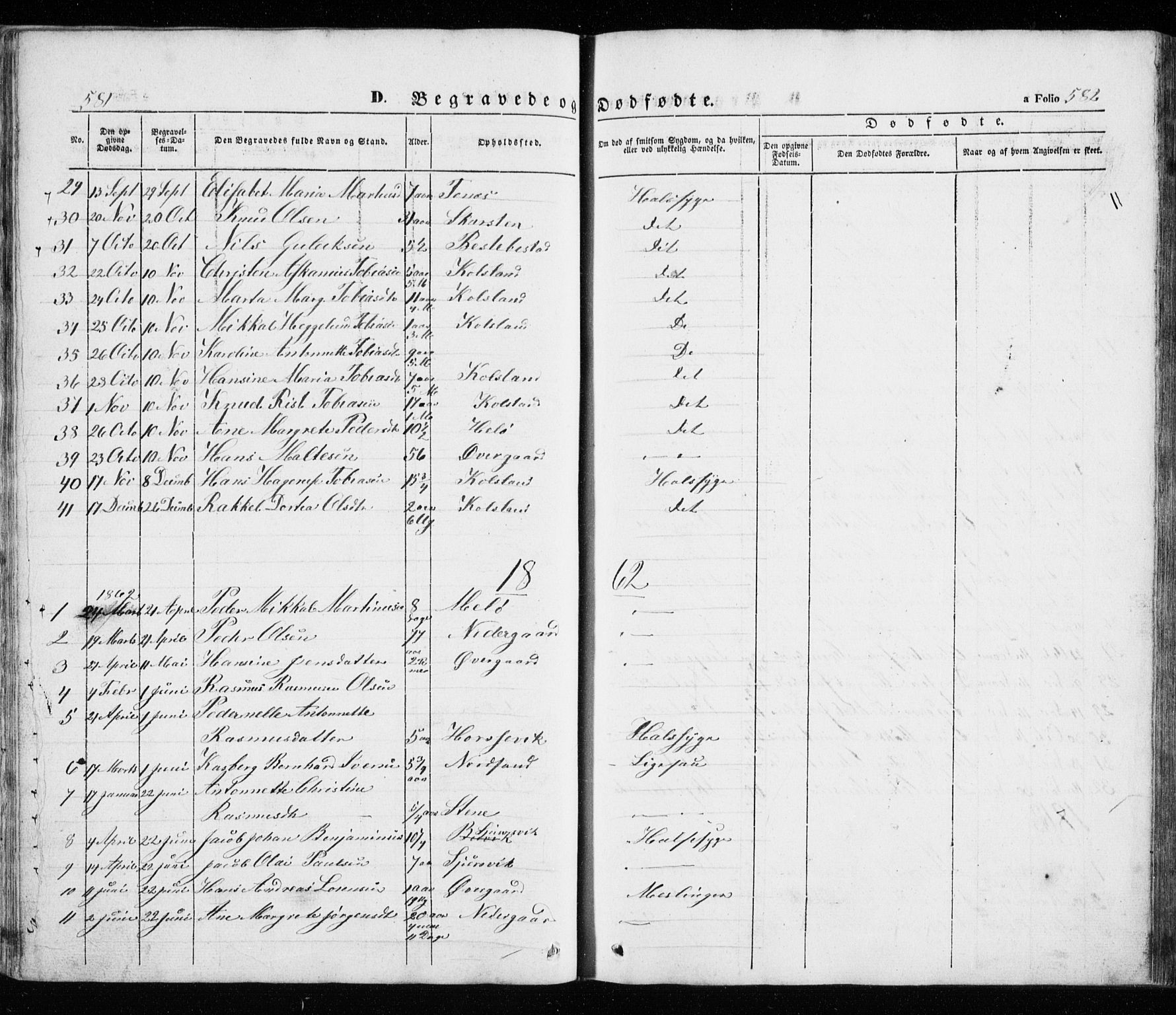 Trondenes sokneprestkontor, SATØ/S-1319/H/Ha/L0010kirke: Parish register (official) no. 10, 1840-1865, p. 581-582