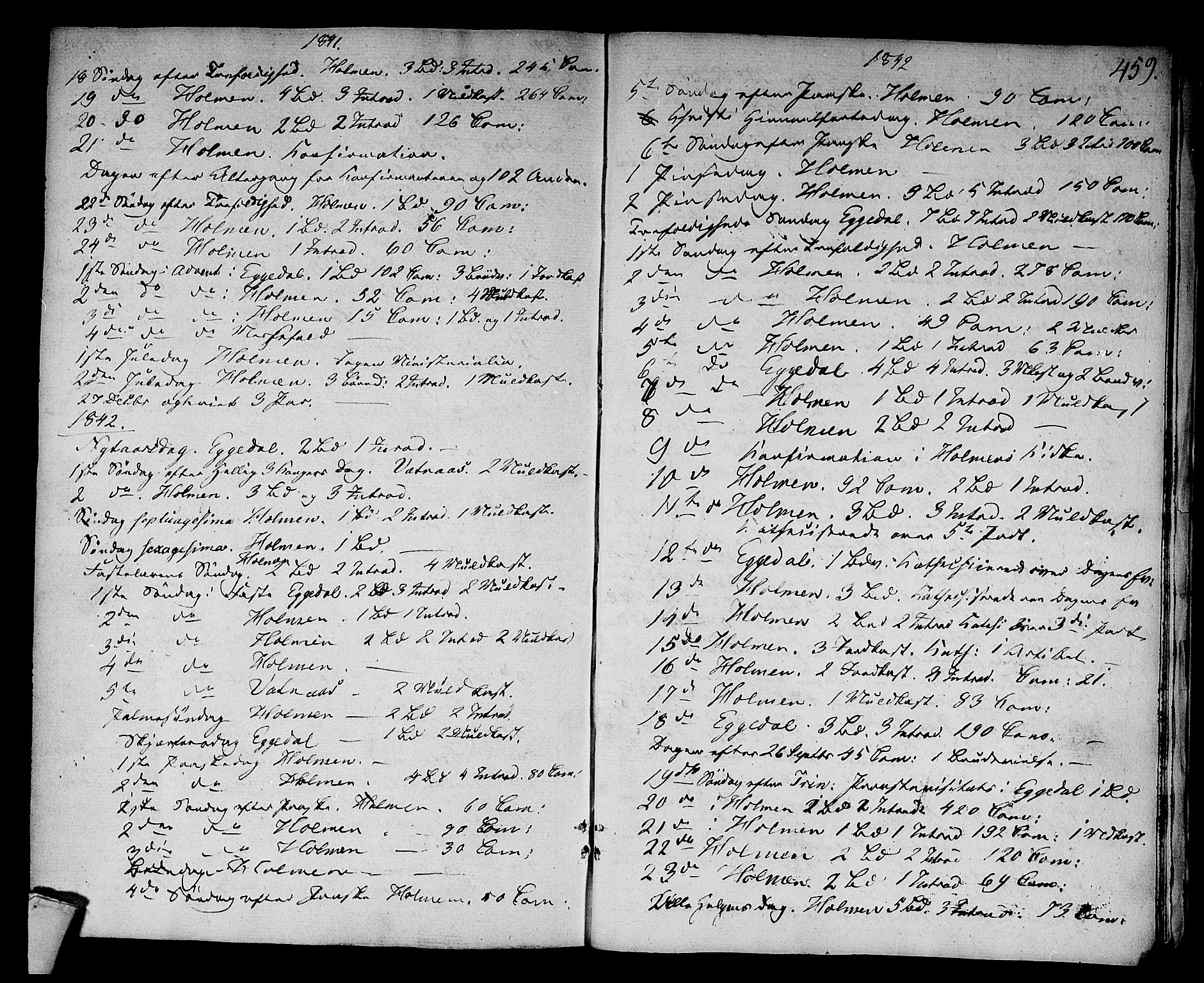 Sigdal kirkebøker, SAKO/A-245/F/Fa/L0006: Parish register (official) no. I 6 /1, 1829-1843, p. 459