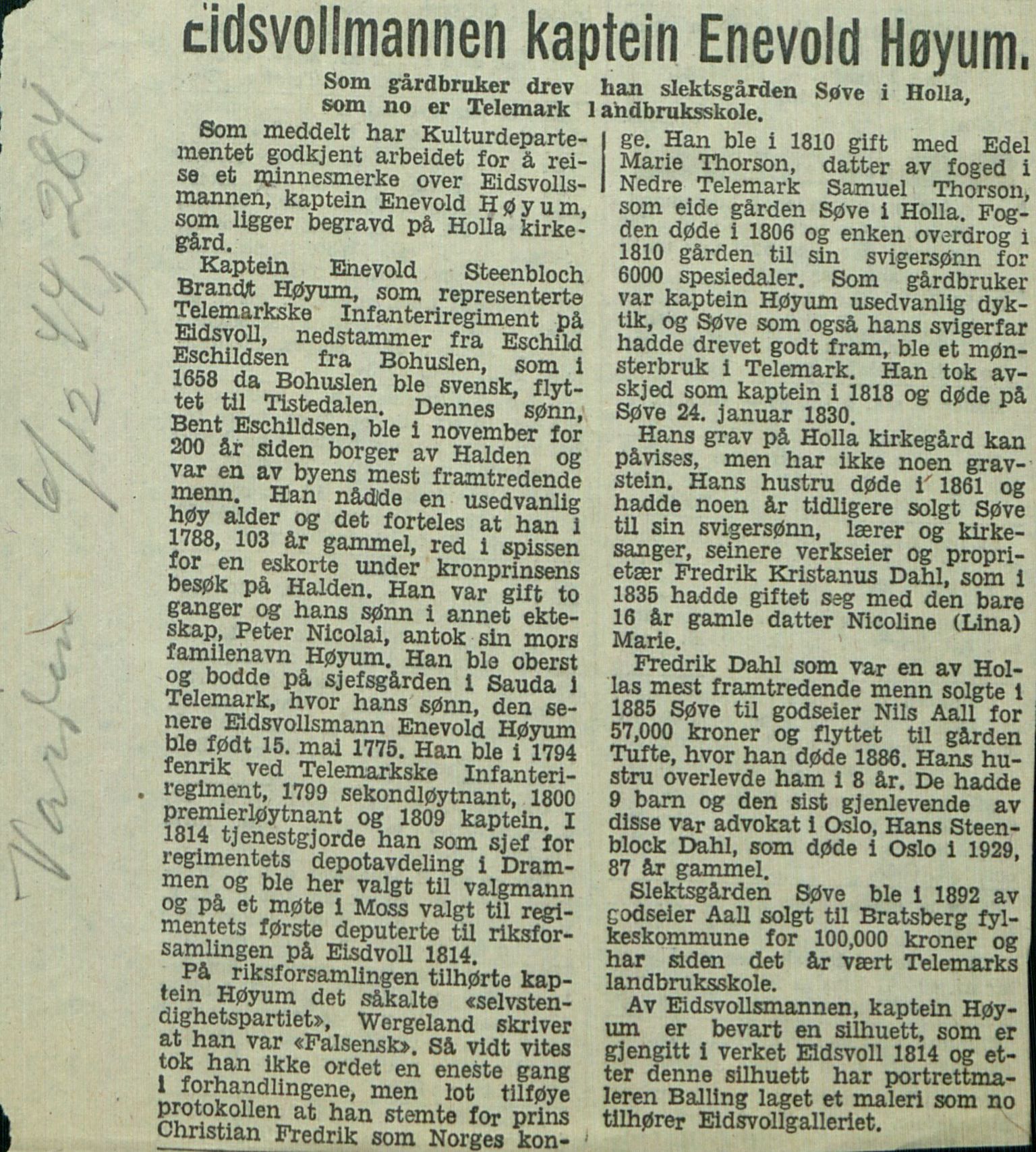 Rikard Berge, TEMU/TGM-A-1003/F/L0013/0020: 451-470 / 470 Ordrag av Hans Hansons brev til byfut N. B. Cappelen (1811-1837), 1944-1947