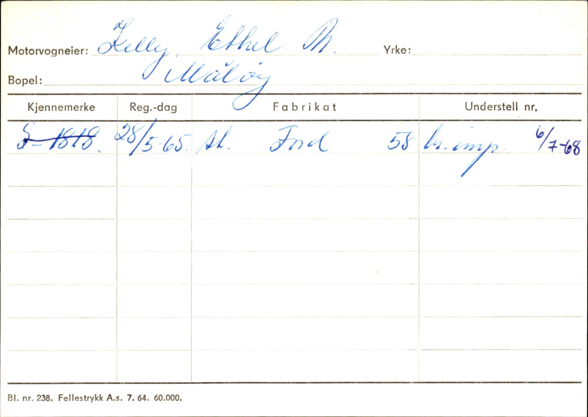 Statens vegvesen, Sogn og Fjordane vegkontor, AV/SAB-A-5301/4/F/L0144: Registerkort Vågsøy A-R, 1945-1975, p. 1284
