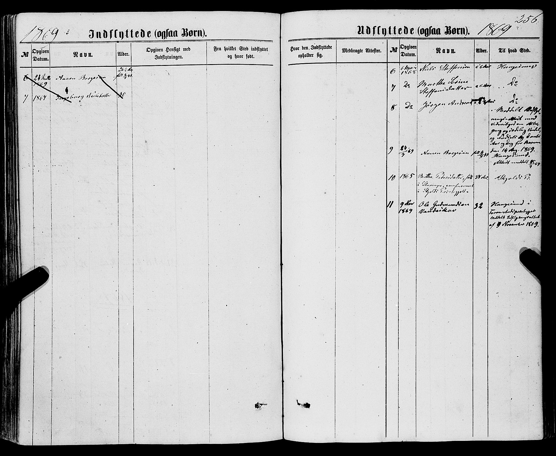 Sveio Sokneprestembete, SAB/A-78501/H/Haa: Parish register (official) no. A 1, 1861-1877, p. 256