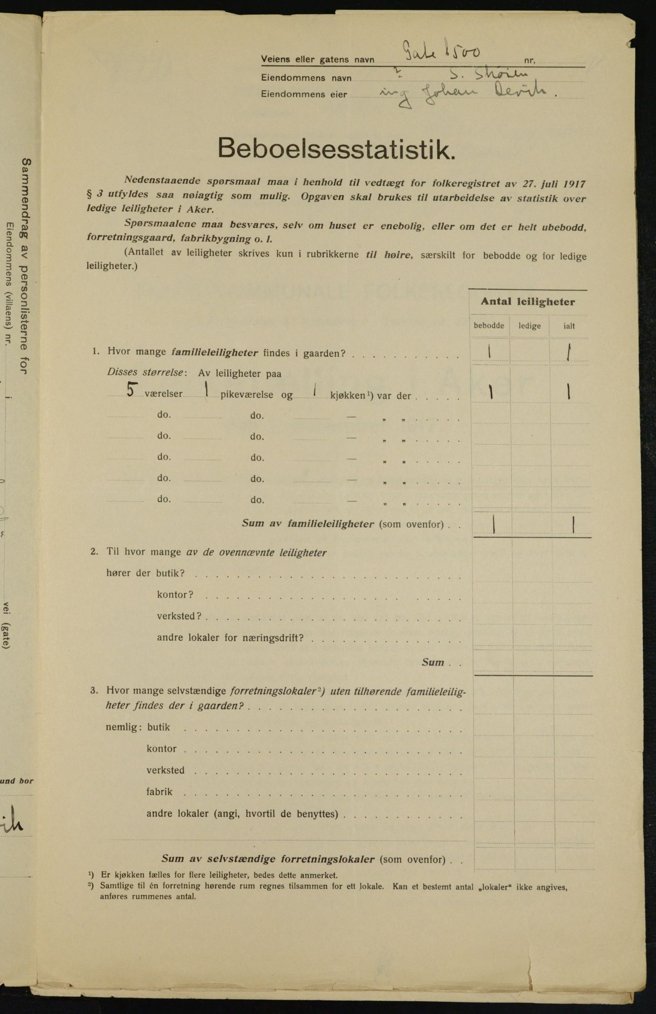 OBA, Municipal Census 1917 for Aker, 1917, p. 25670