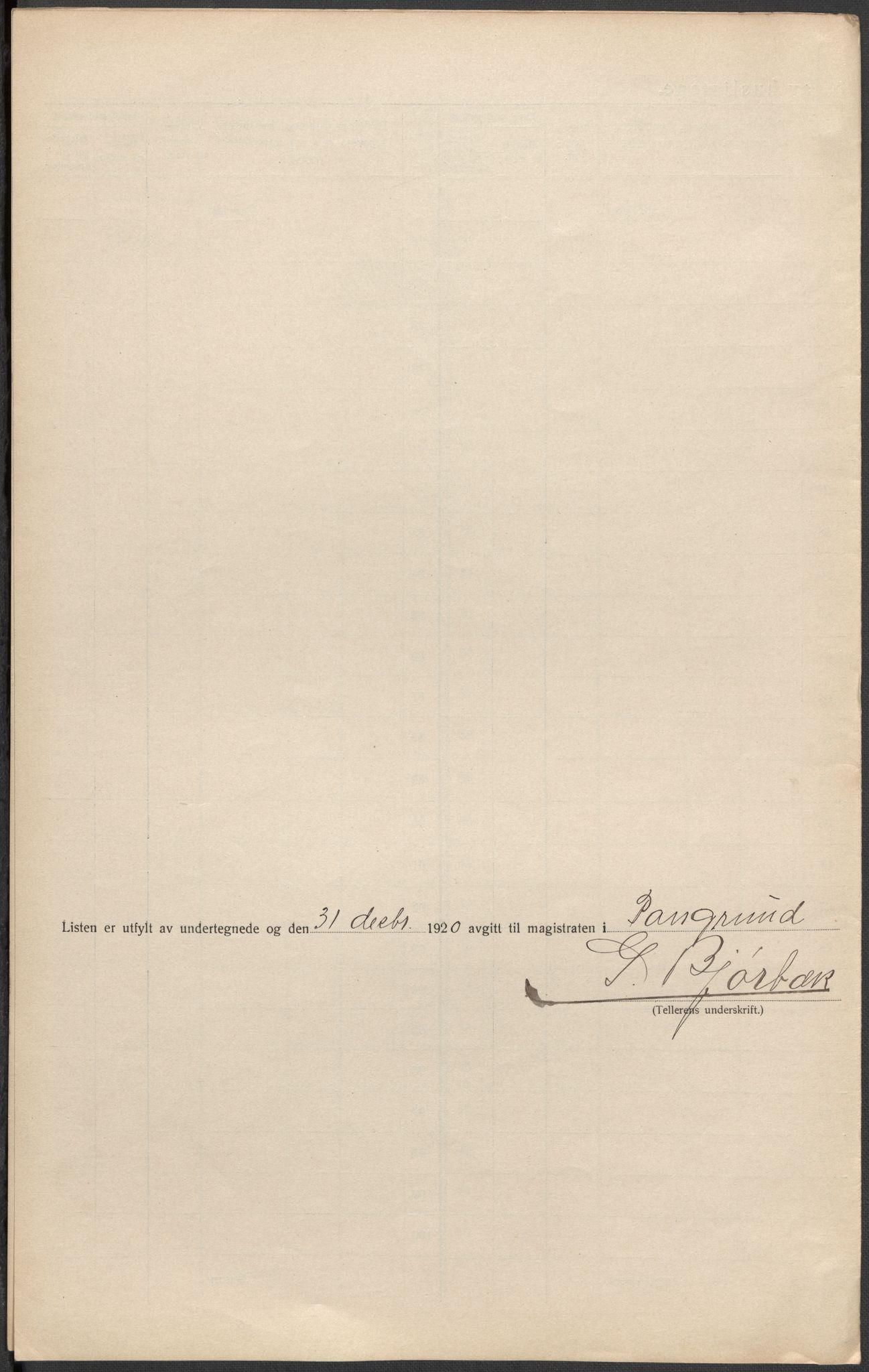 SAKO, 1920 census for Porsgrunn, 1920, p. 23