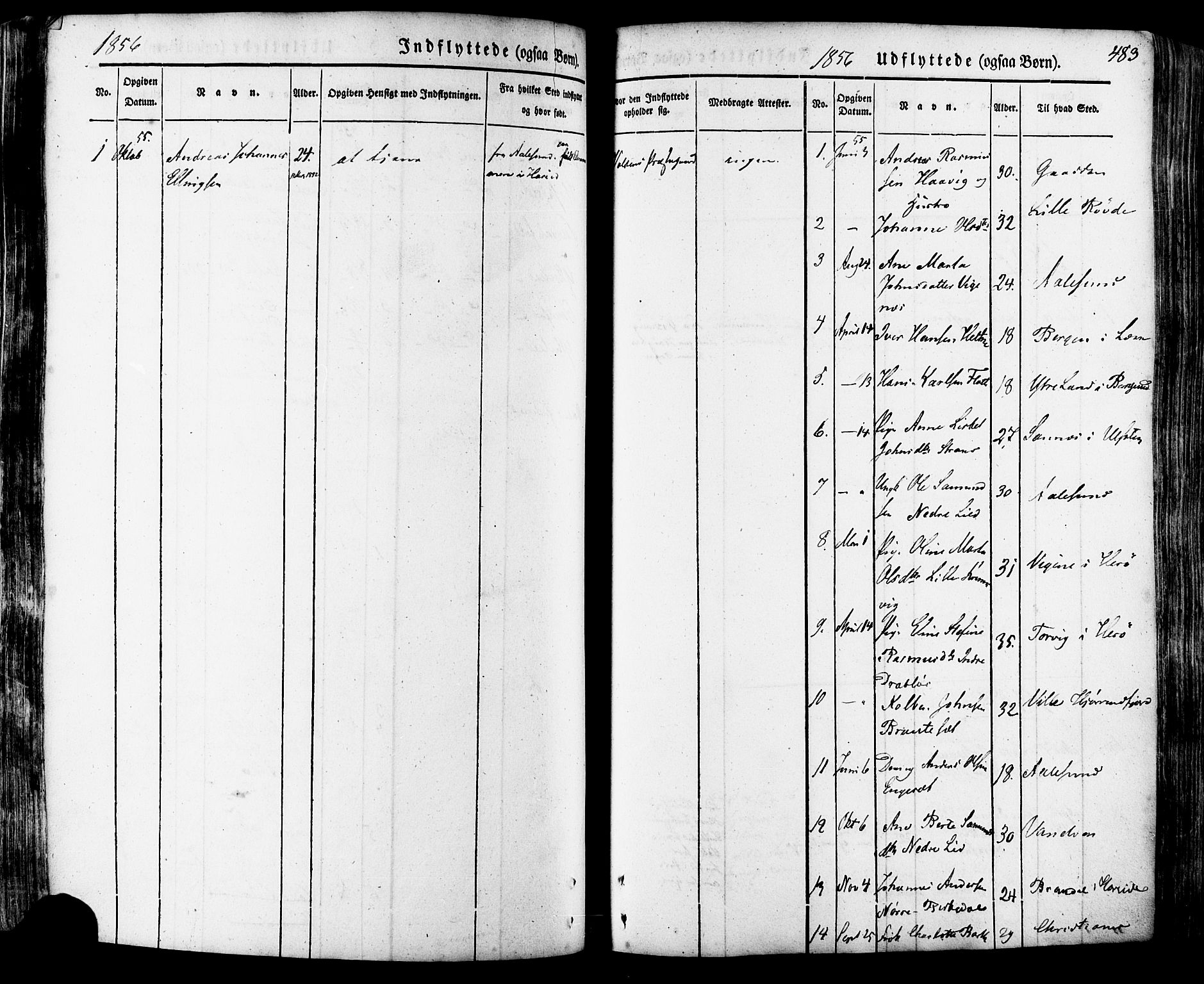 Ministerialprotokoller, klokkerbøker og fødselsregistre - Møre og Romsdal, SAT/A-1454/511/L0140: Parish register (official) no. 511A07, 1851-1878, p. 483