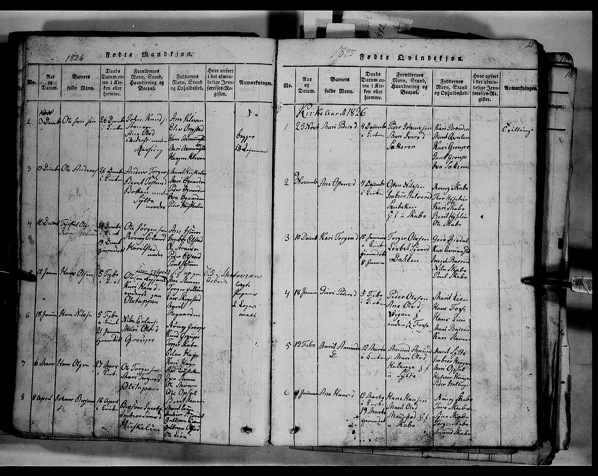 Fron prestekontor, SAH/PREST-078/H/Ha/Hab/L0003: Parish register (copy) no. 3, 1816-1850, p. 26