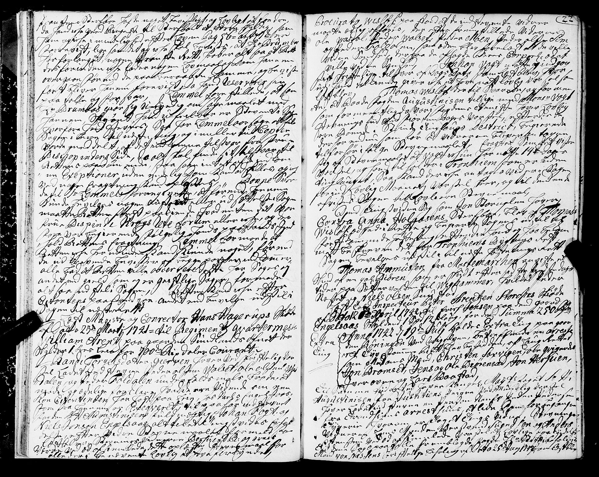 Strinda og Selbu sorenskriveri, AV/SAT-A-0015/1/1A/L0010: Tingbok 9, 1742-1747, p. 21b-22a