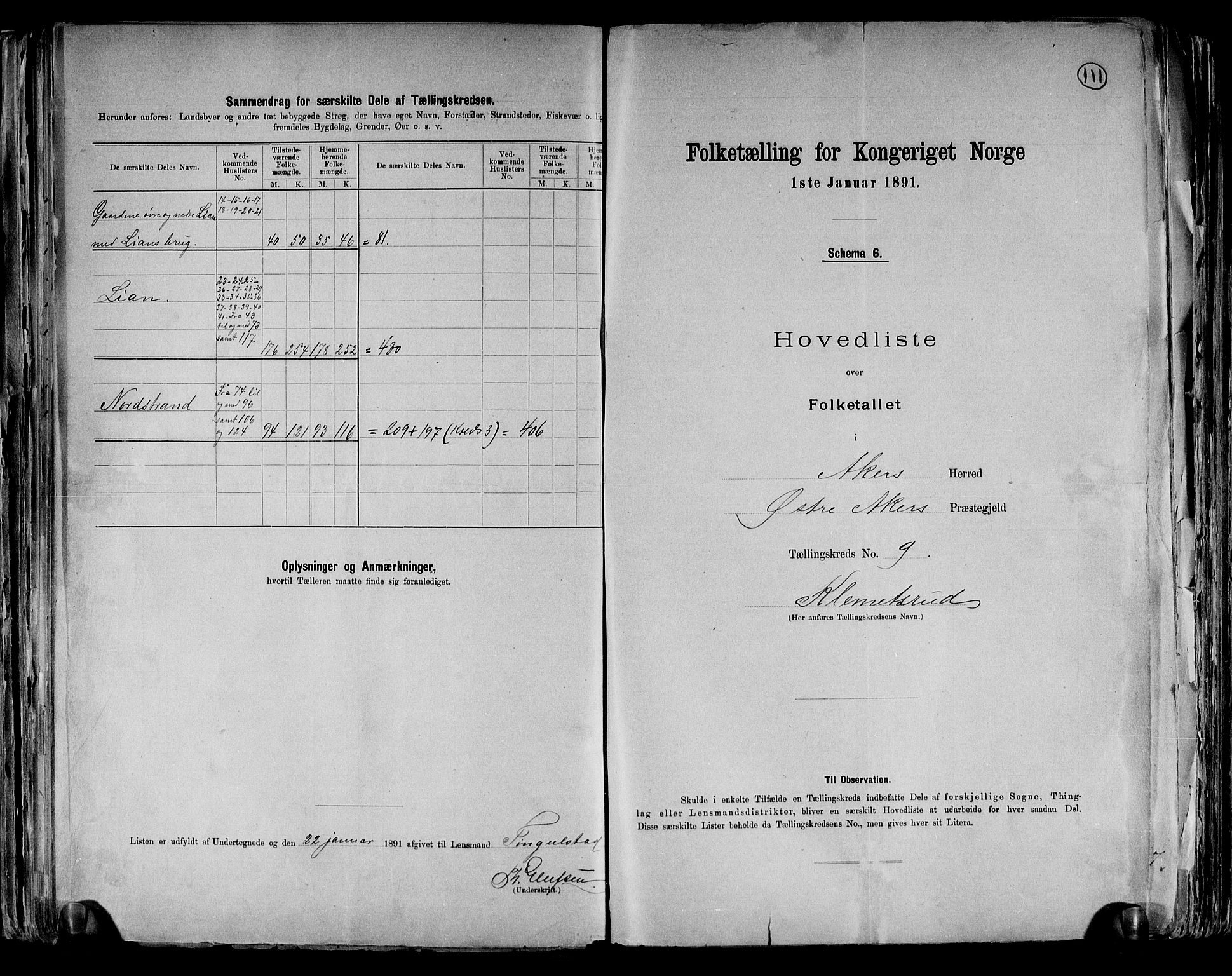 RA, 1891 census for 0218 Aker, 1891, p. 28