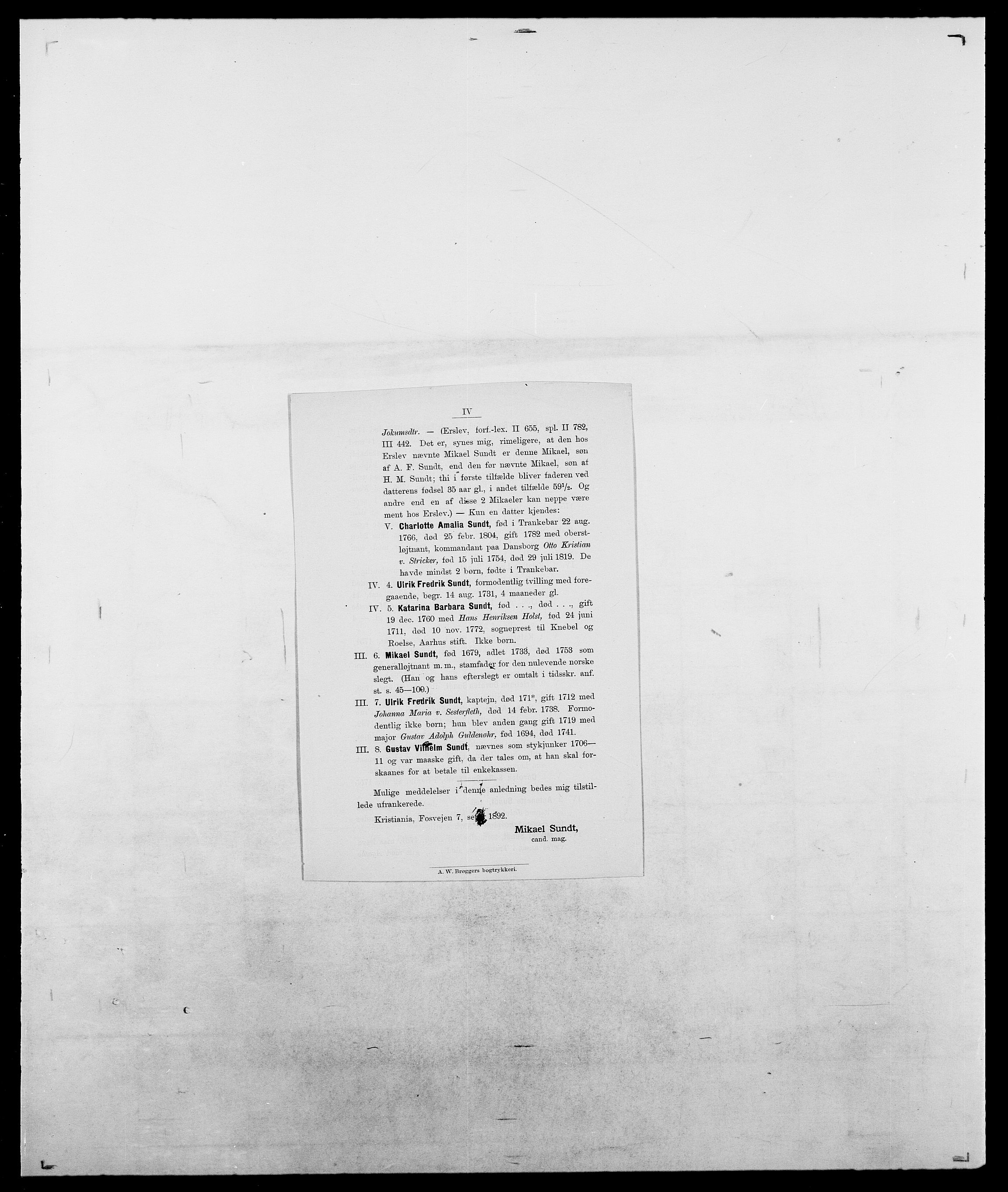 Delgobe, Charles Antoine - samling, AV/SAO-PAO-0038/D/Da/L0037: Steen, Sthen, Stein - Svare, Svanige, Svanne, se også Svanning og Schwane, p. 953