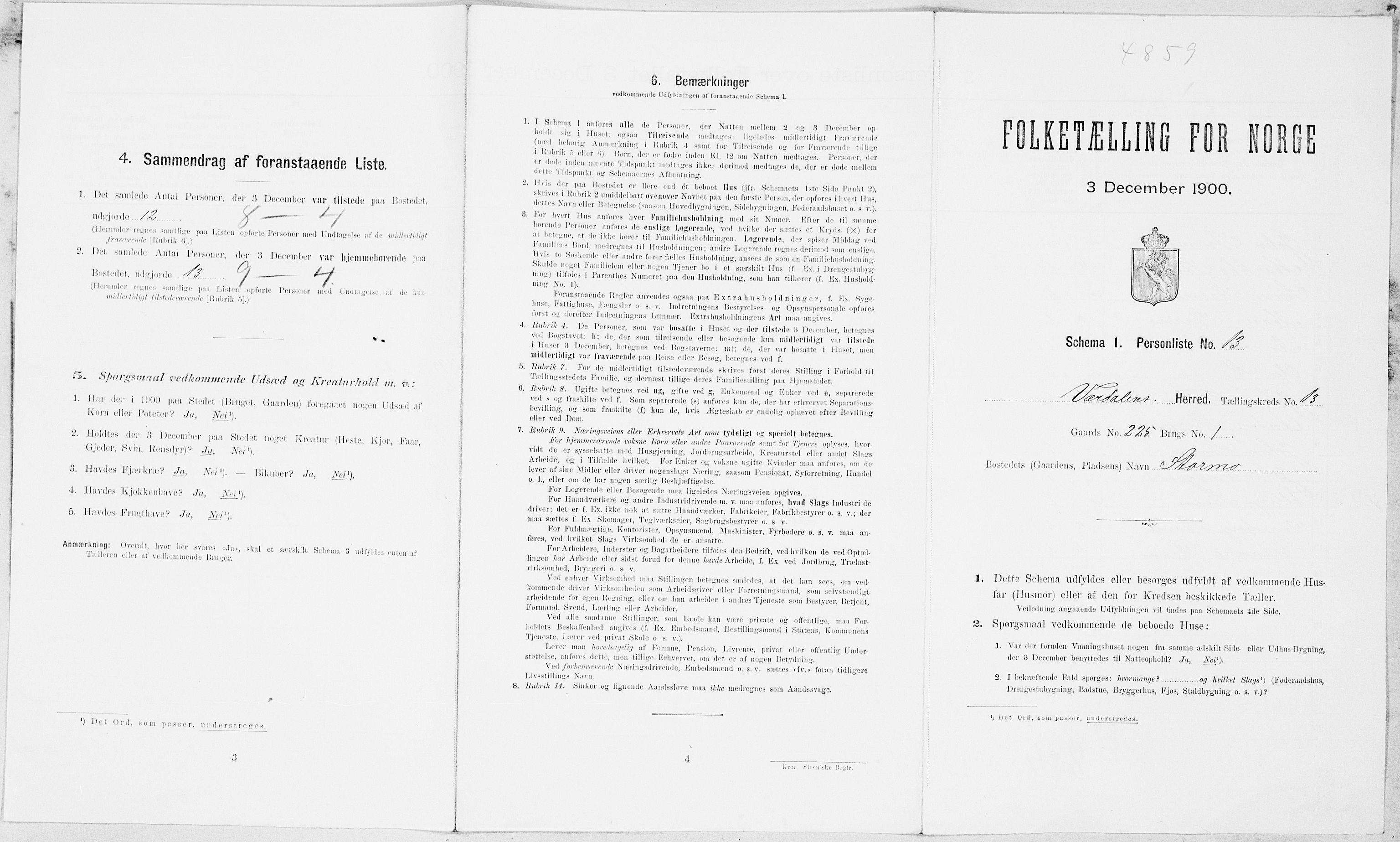 SAT, 1900 census for Verdal, 1900, p. 1691