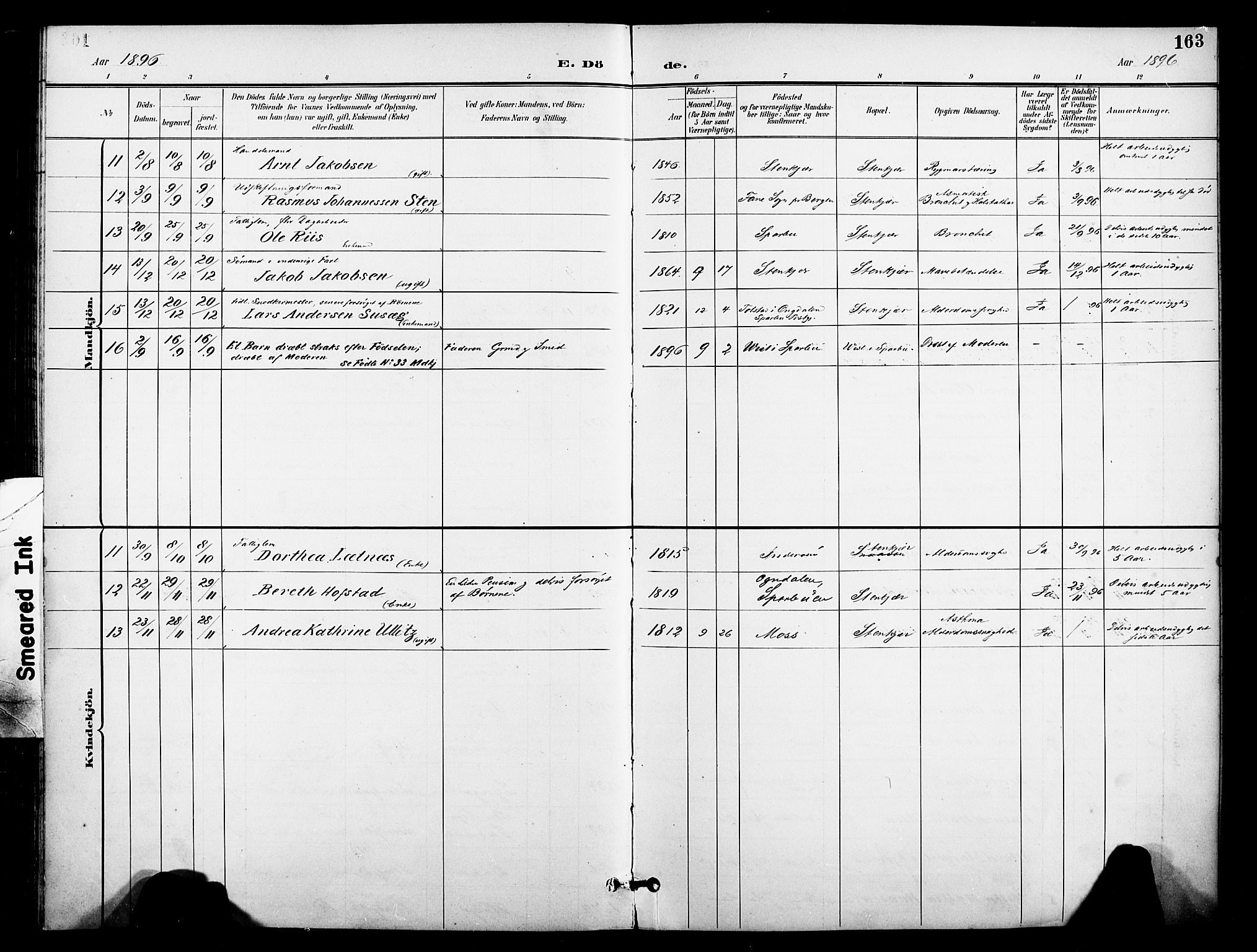 Ministerialprotokoller, klokkerbøker og fødselsregistre - Nord-Trøndelag, SAT/A-1458/739/L0372: Parish register (official) no. 739A04, 1895-1903, p. 163