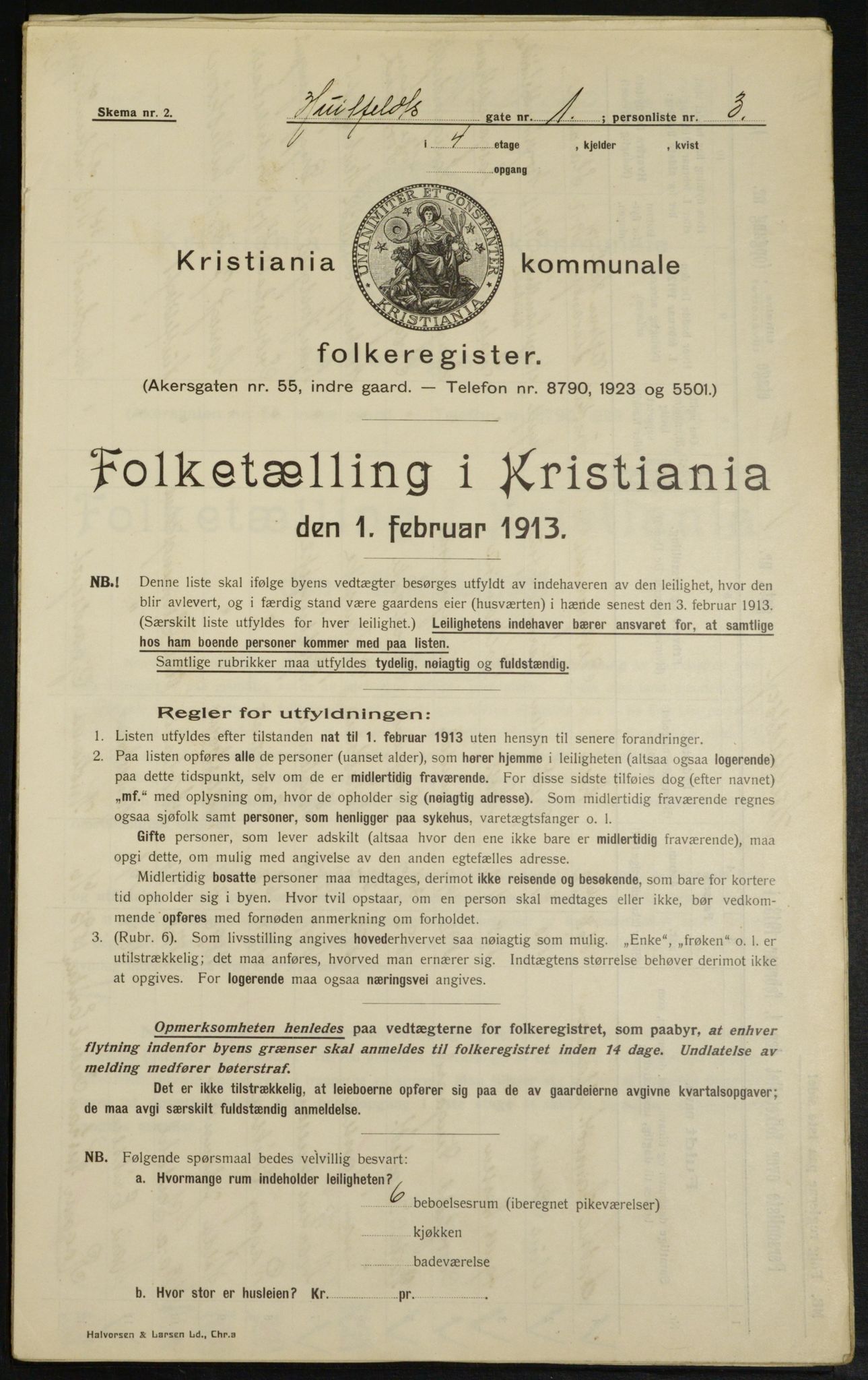 OBA, Municipal Census 1913 for Kristiania, 1913, p. 41371