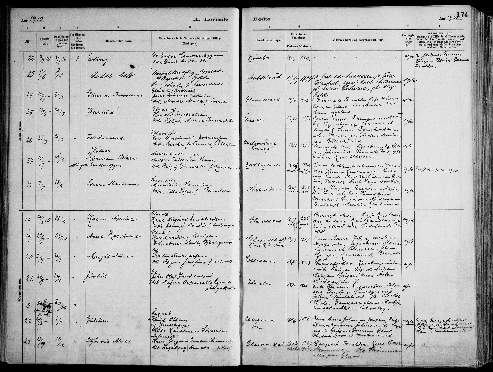 Skoger kirkebøker, SAKO/A-59/F/Fa/L0006: Parish register (official) no. I 6, 1885-1910, p. 174