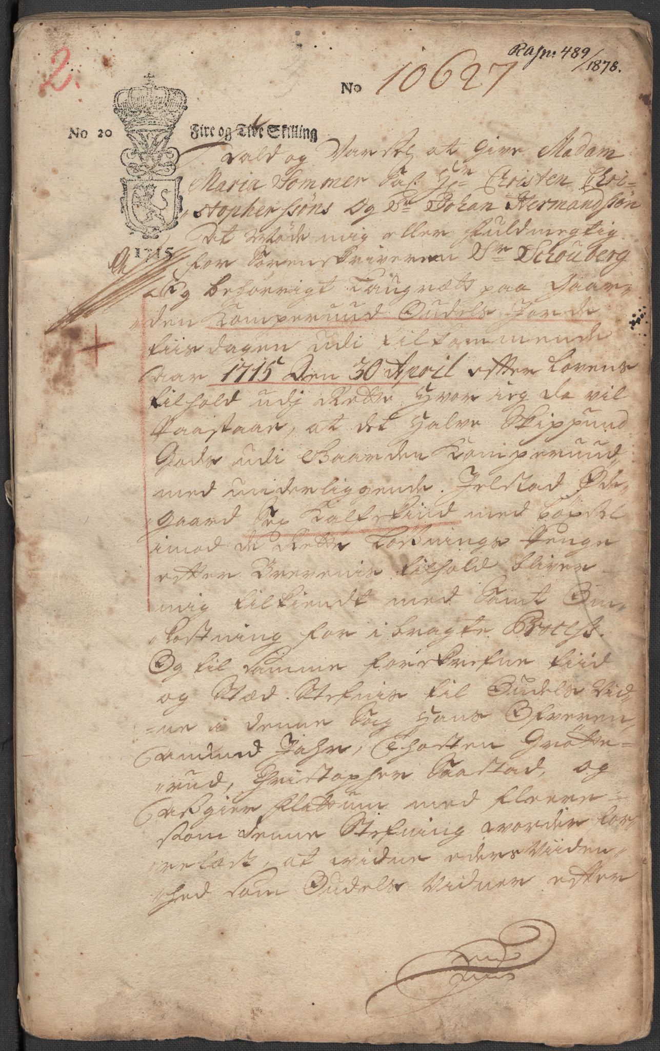 Riksarkivets diplomsamling, AV/RA-EA-5965/F15/L0016: Prestearkiv - Buskerud, 1662-1781, p. 21