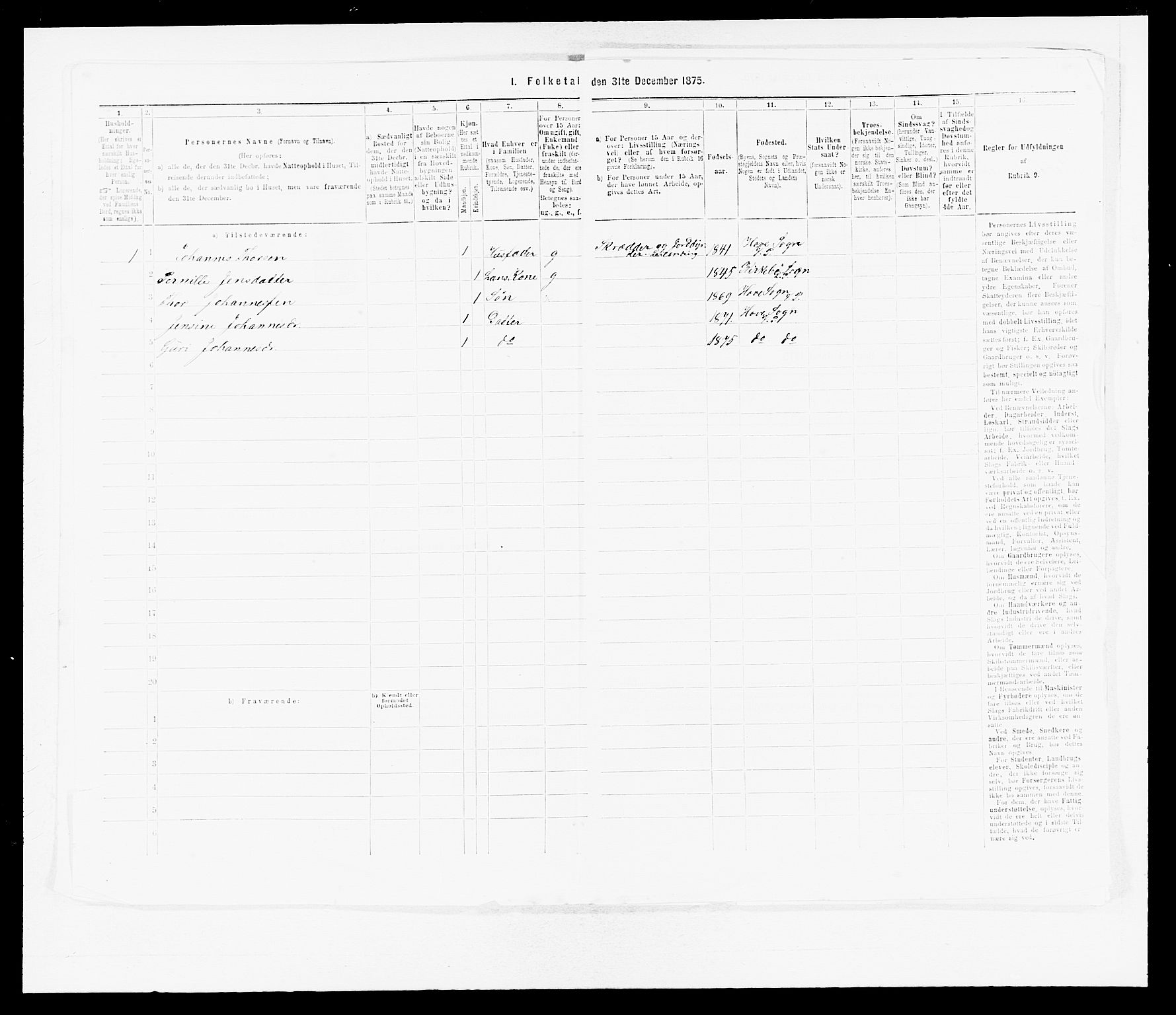 SAB, 1875 census for 1417P Vik, 1875, p. 816