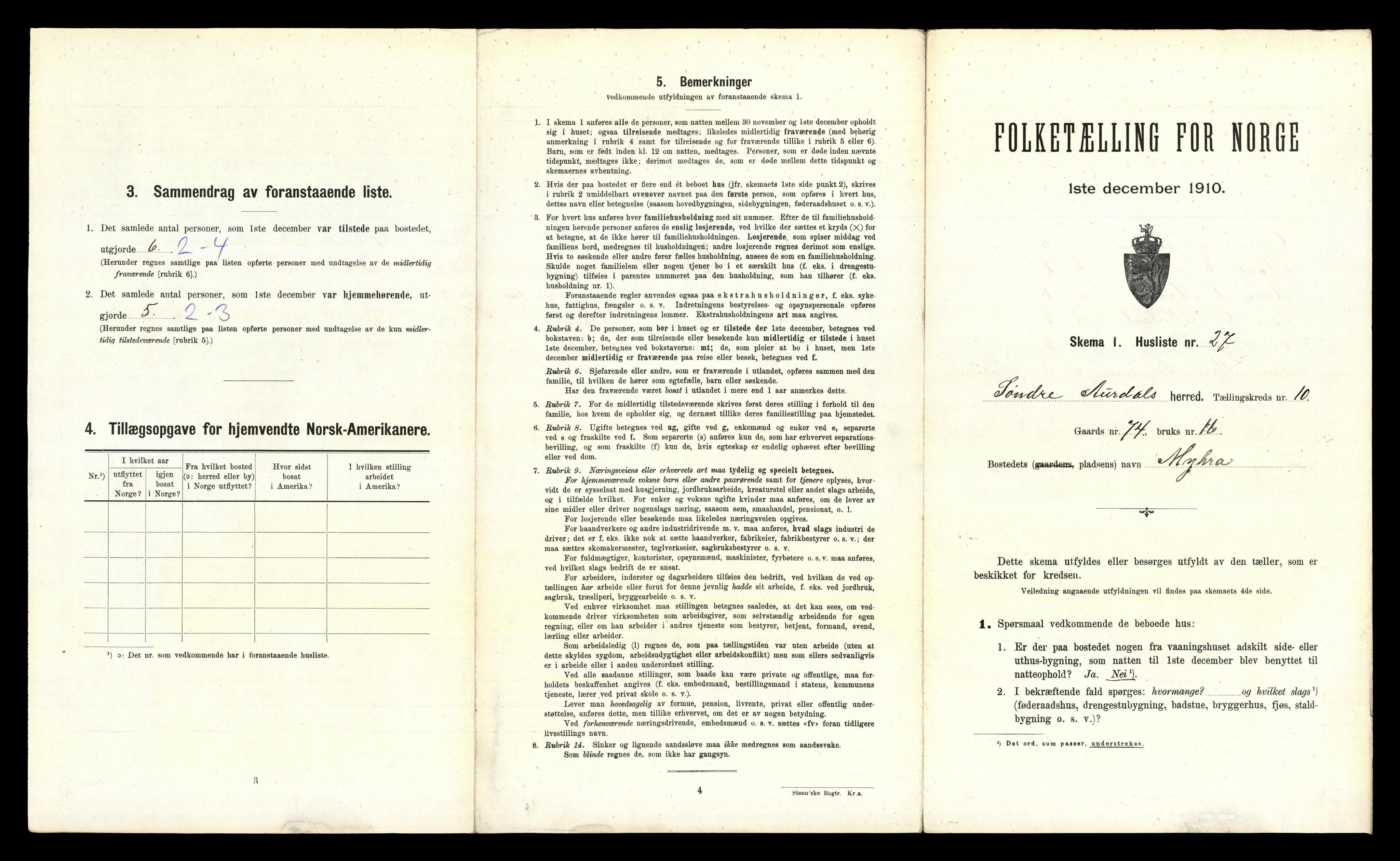 RA, 1910 census for Sør-Aurdal, 1910, p. 1073