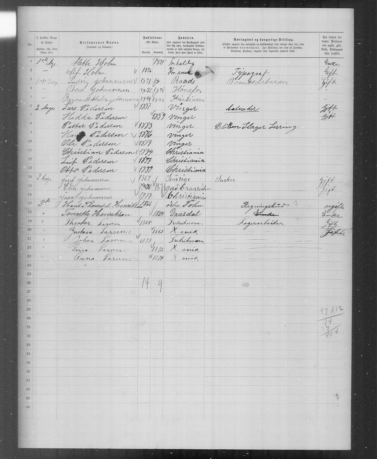 OBA, Municipal Census 1899 for Kristiania, 1899, p. 4646