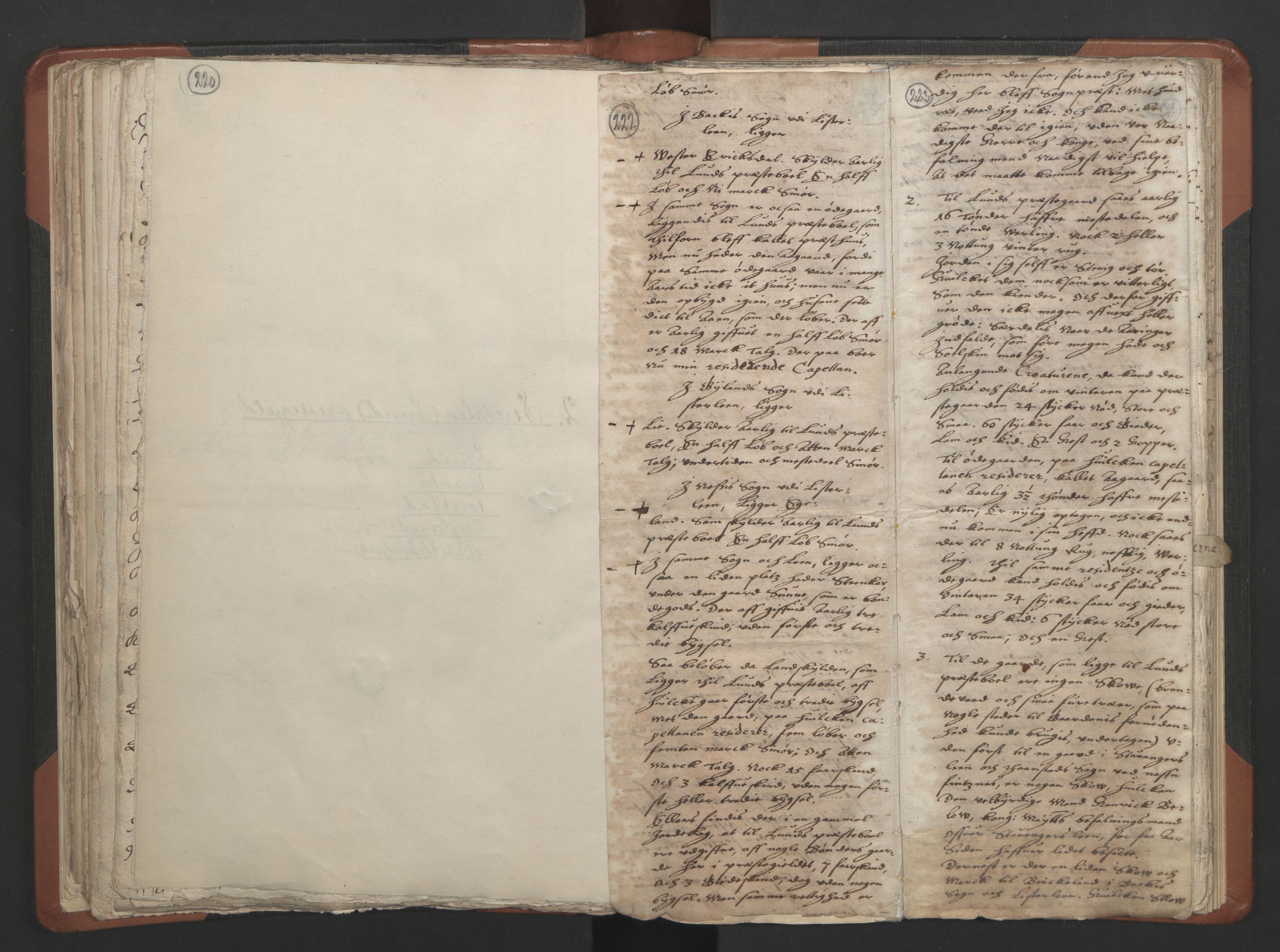 RA, Vicar's Census 1664-1666, no. 17: Jæren deanery and Dalane deanery, 1664-1666, p. 222-223