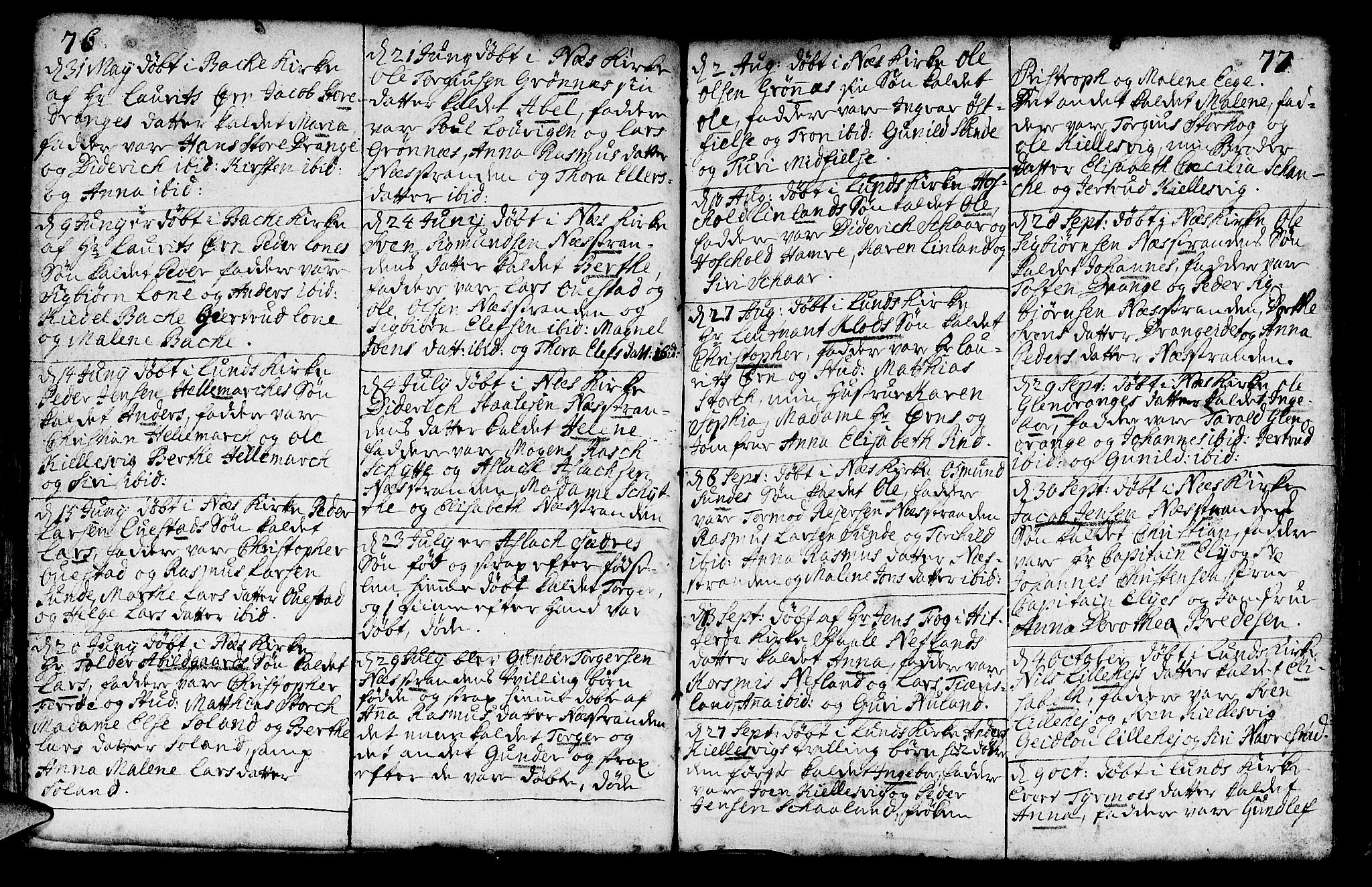 Lund sokneprestkontor, AV/SAST-A-101809/S06/L0002: Parish register (official) no. A 2, 1738-1760, p. 76-77