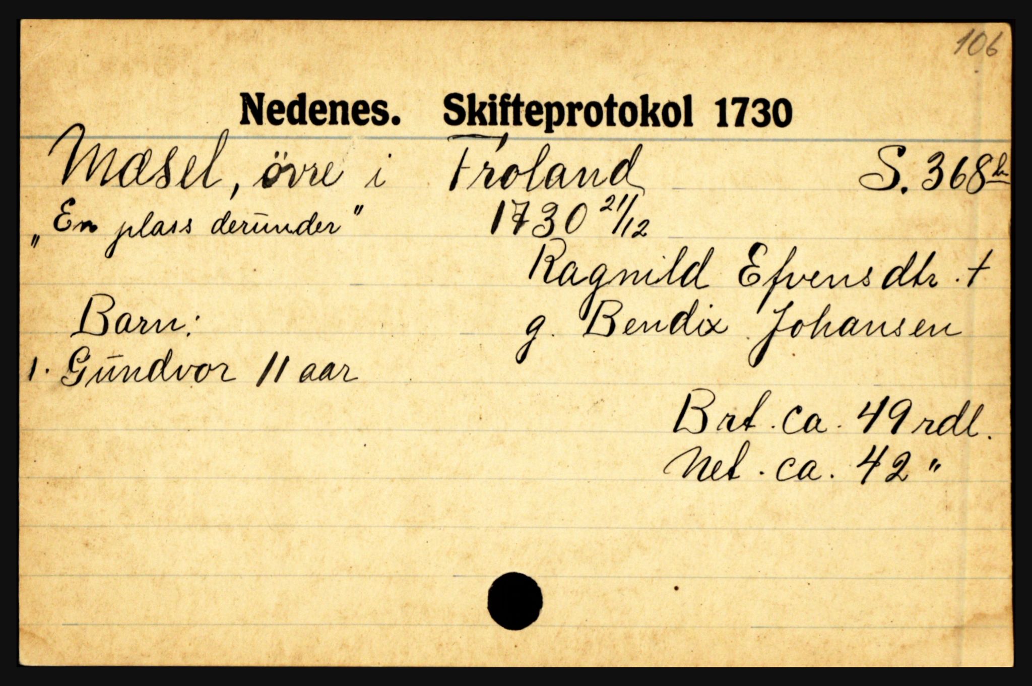 Nedenes sorenskriveri før 1824, AV/SAK-1221-0007/H, p. 20591