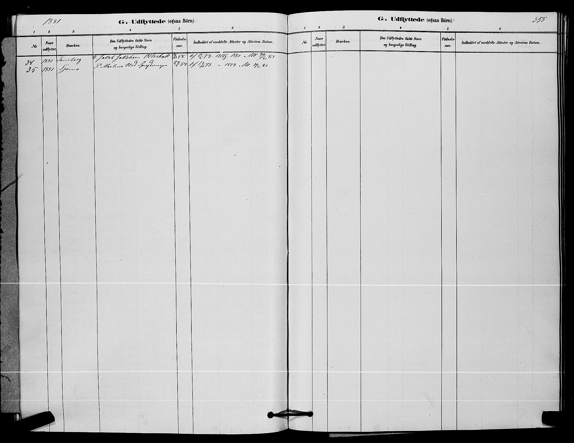 Nøtterøy kirkebøker, SAKO/A-354/G/Ga/L0003: Parish register (copy) no. I 3, 1878-1893, p. 355