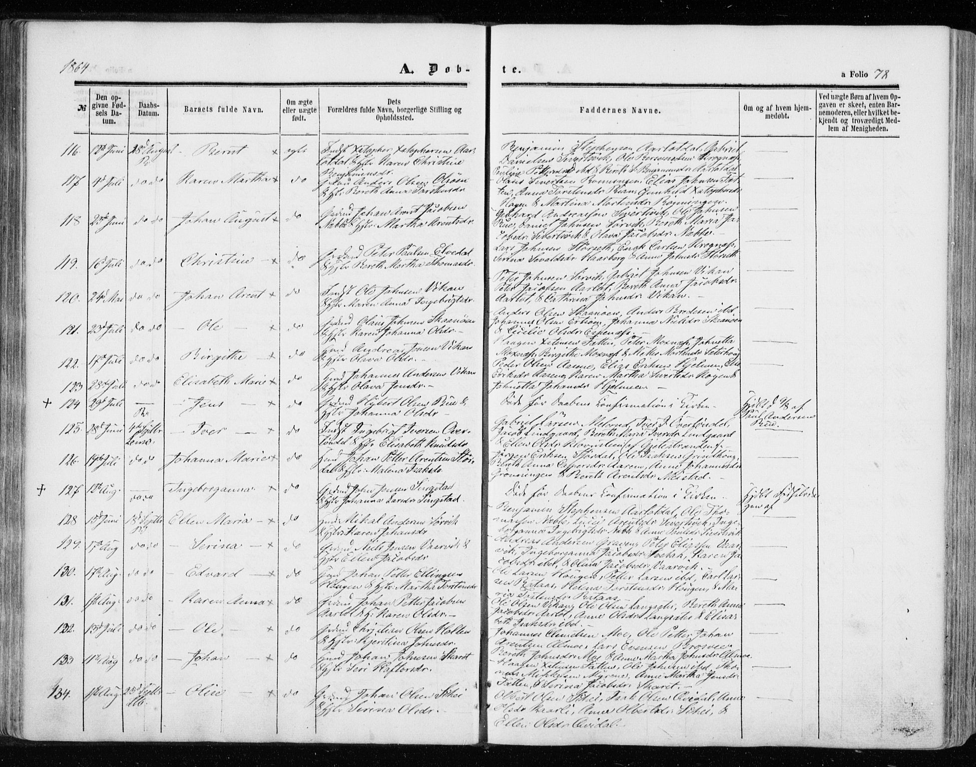 Ministerialprotokoller, klokkerbøker og fødselsregistre - Sør-Trøndelag, SAT/A-1456/646/L0612: Parish register (official) no. 646A10, 1858-1869, p. 78