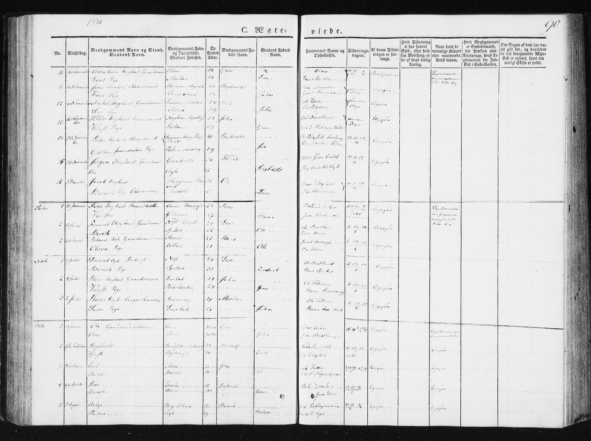 Ministerialprotokoller, klokkerbøker og fødselsregistre - Nord-Trøndelag, SAT/A-1458/749/L0470: Parish register (official) no. 749A04, 1834-1853, p. 90