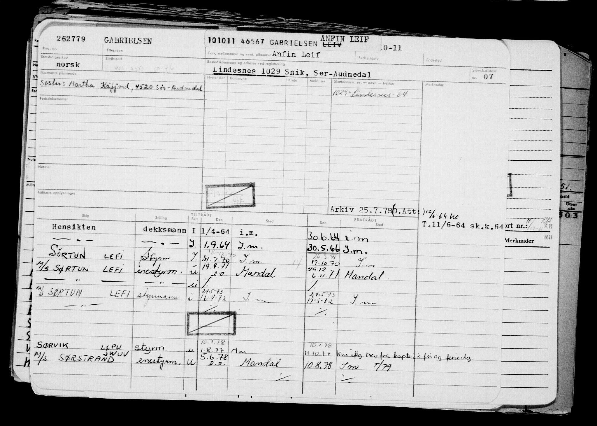 Direktoratet for sjømenn, AV/RA-S-3545/G/Gb/L0100: Hovedkort, 1911, p. 200