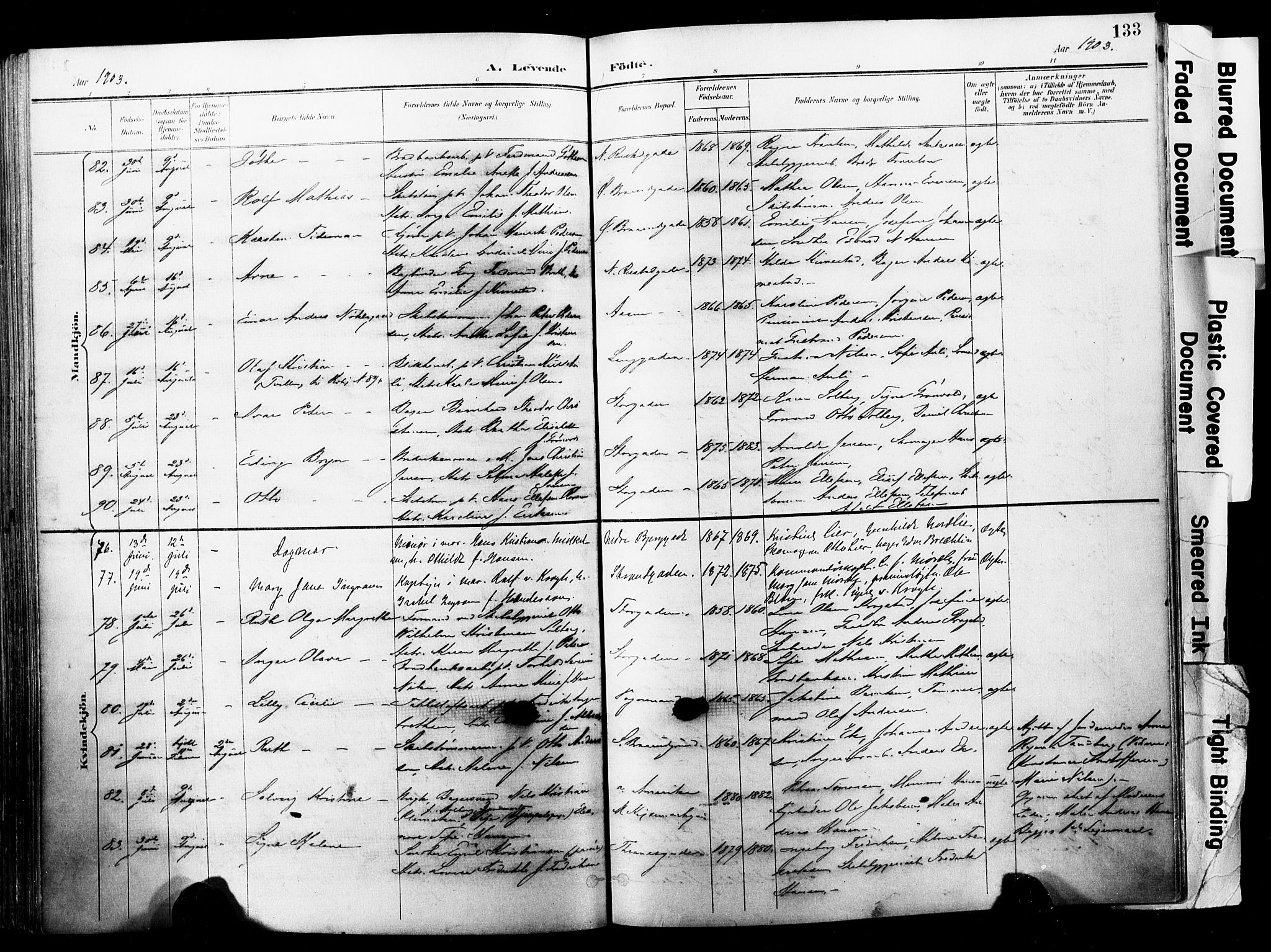 Horten kirkebøker, AV/SAKO-A-348/F/Fa/L0005: Parish register (official) no. 5, 1896-1904, p. 133