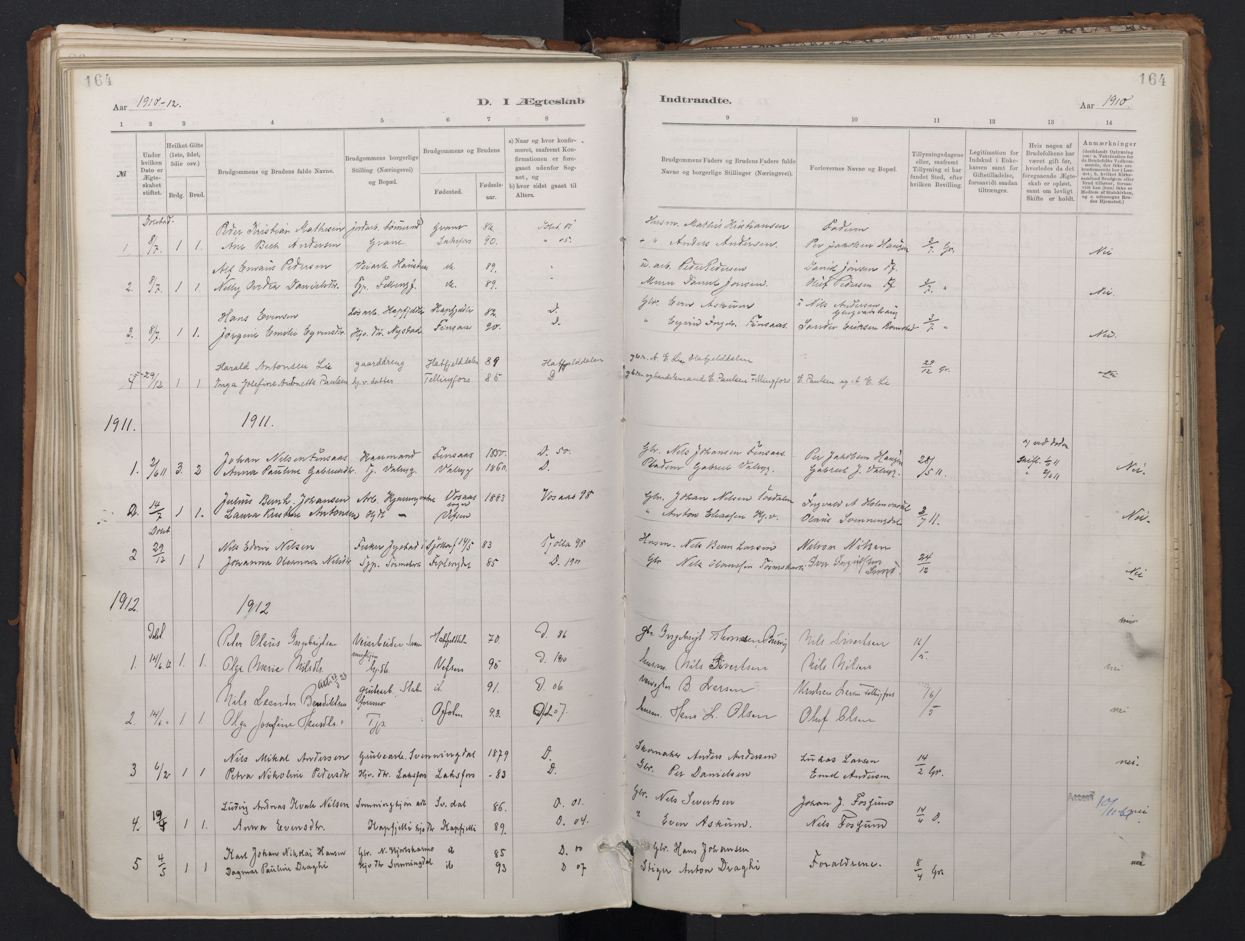 Ministerialprotokoller, klokkerbøker og fødselsregistre - Nordland, SAT/A-1459/824/L0338: Parish register (official) no. 824A01, 1880-1915, p. 164