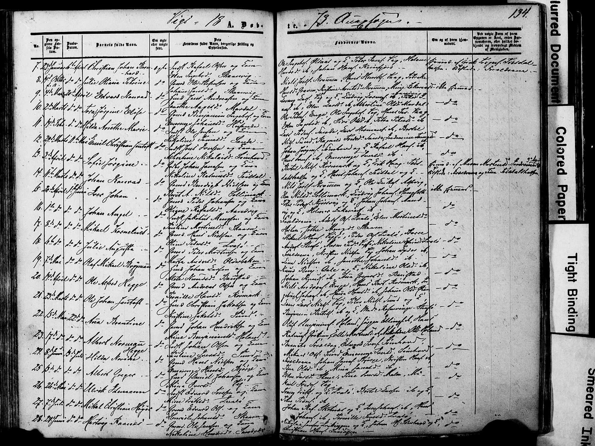 Ministerialprotokoller, klokkerbøker og fødselsregistre - Nordland, AV/SAT-A-1459/812/L0176: Parish register (official) no. 812A05, 1834-1874, p. 134