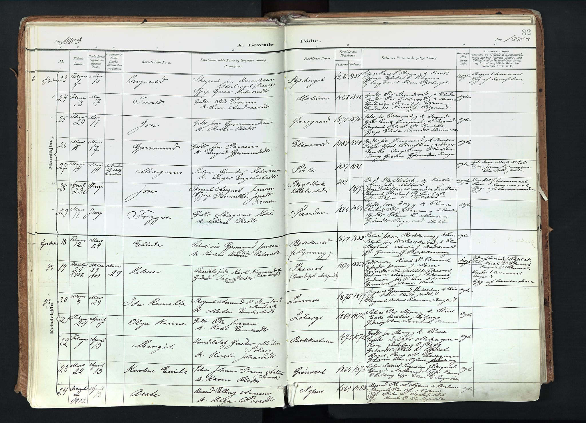 Trysil prestekontor, AV/SAH-PREST-046/H/Ha/Haa/L0012: Parish register (official) no. 12, 1898-1917, p. 82