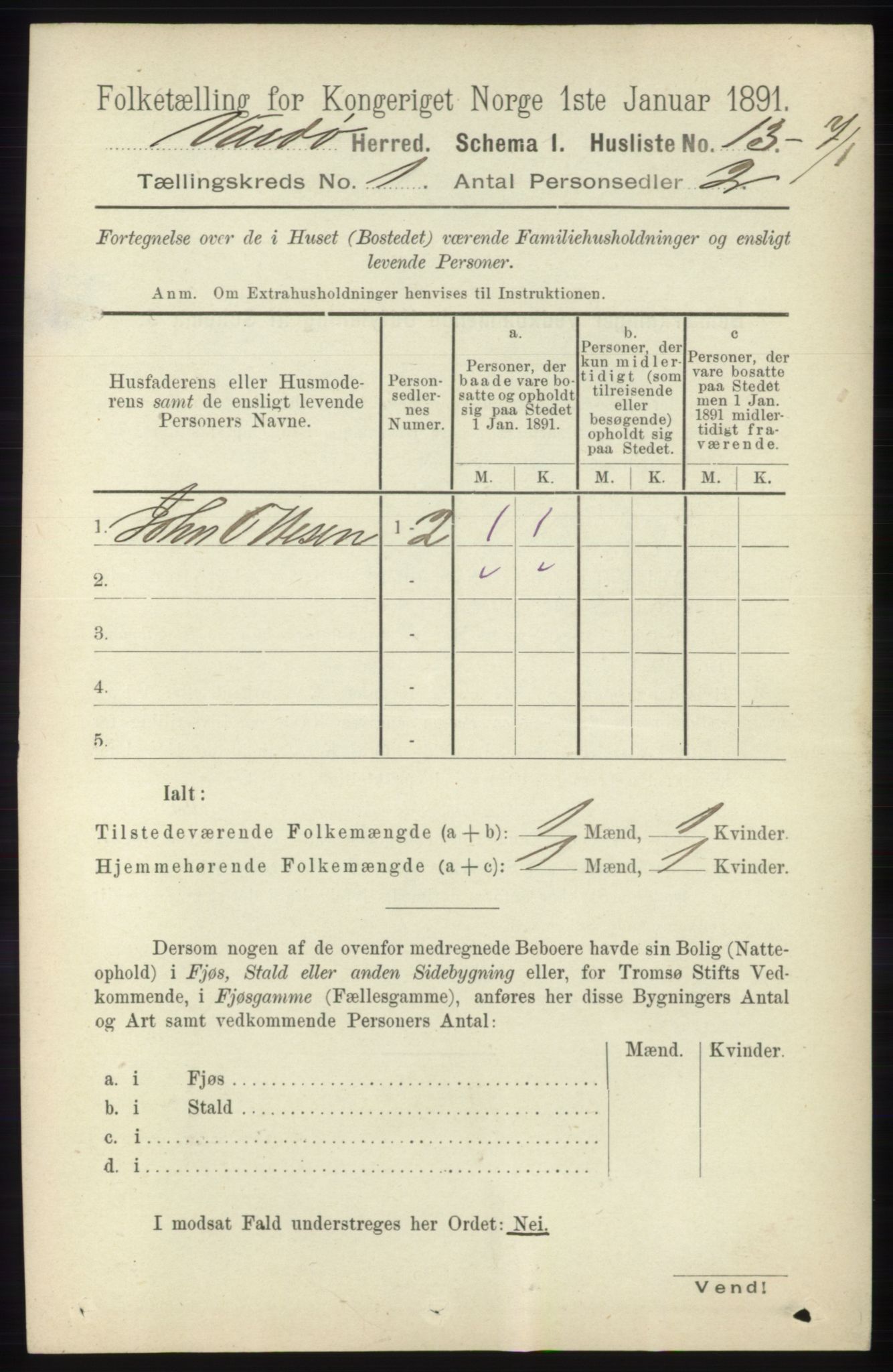 RA, 1891 census for 2028 Vardø, 1891, p. 28