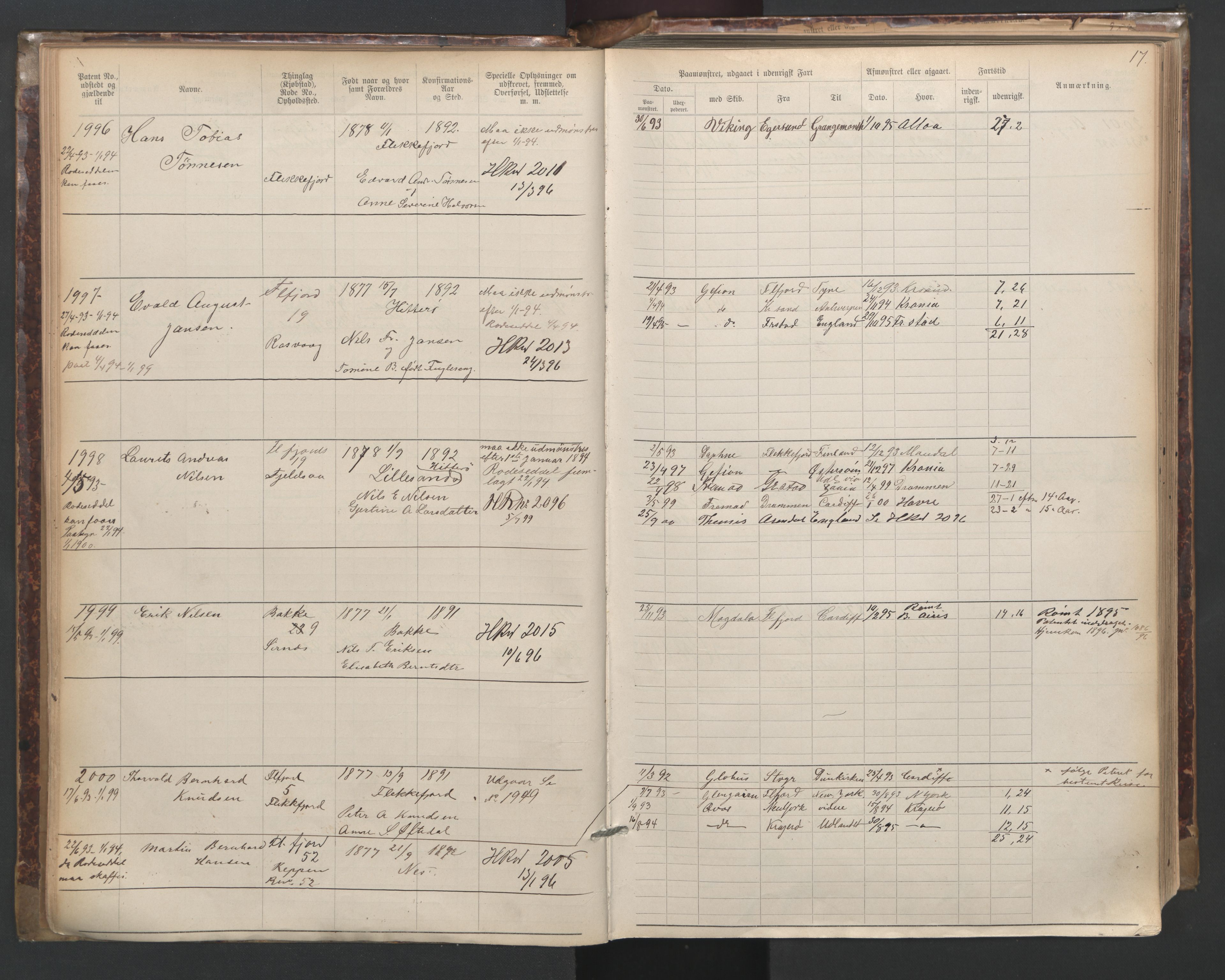 Flekkefjord mønstringskrets, SAK/2031-0018/F/Fa/L0003: Annotasjonsrulle nr 1921-2963 med register, N-3, 1892-1948, p. 46