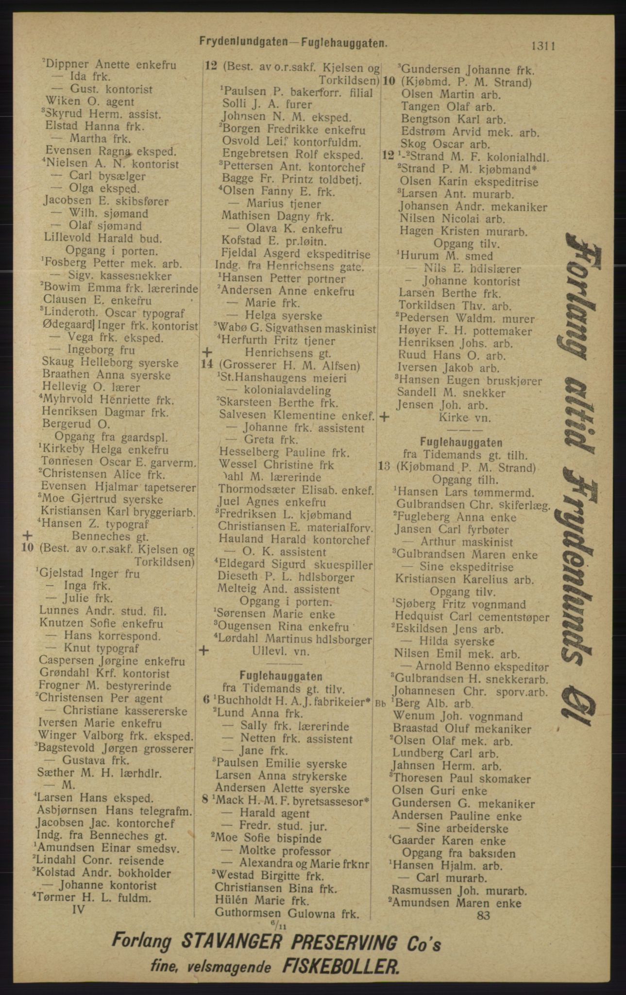 Kristiania/Oslo adressebok, PUBL/-, 1913, p. 1267