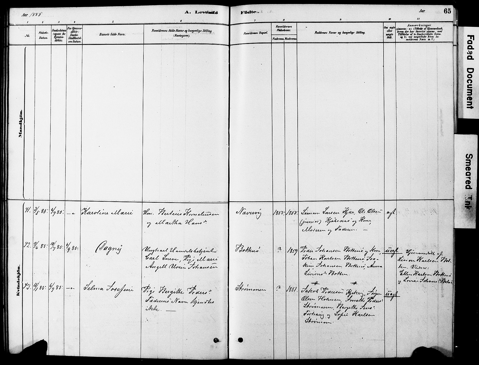 Ministerialprotokoller, klokkerbøker og fødselsregistre - Nordland, AV/SAT-A-1459/861/L0875: Parish register (copy) no. 861C01, 1879-1887, p. 65