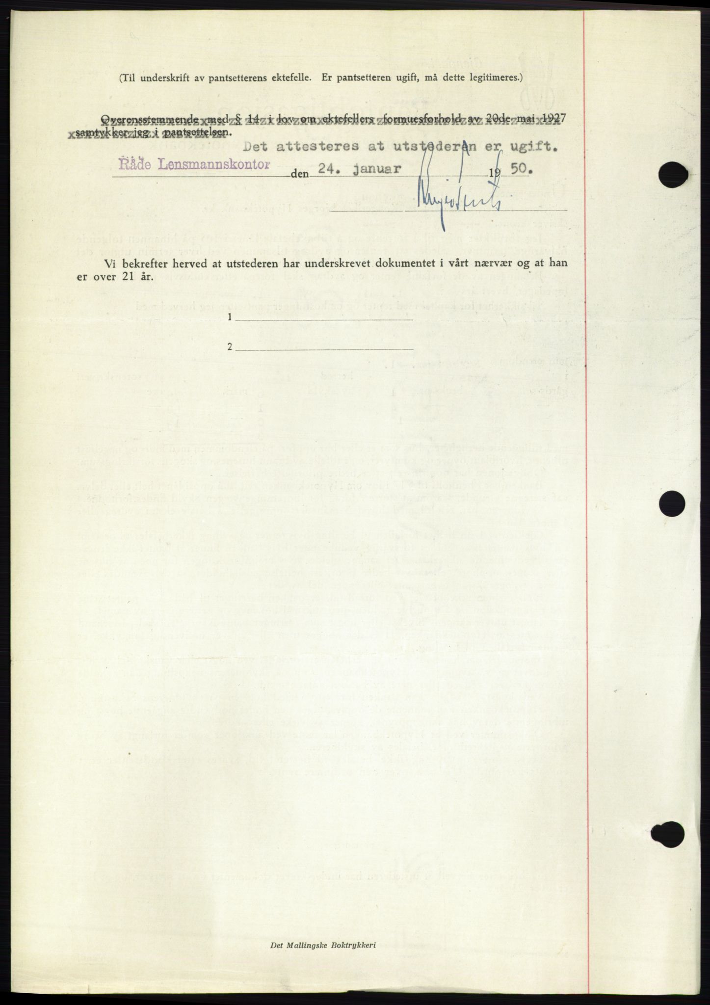 Moss sorenskriveri, SAO/A-10168: Mortgage book no. B23, 1949-1950, Diary no: : 235/1950