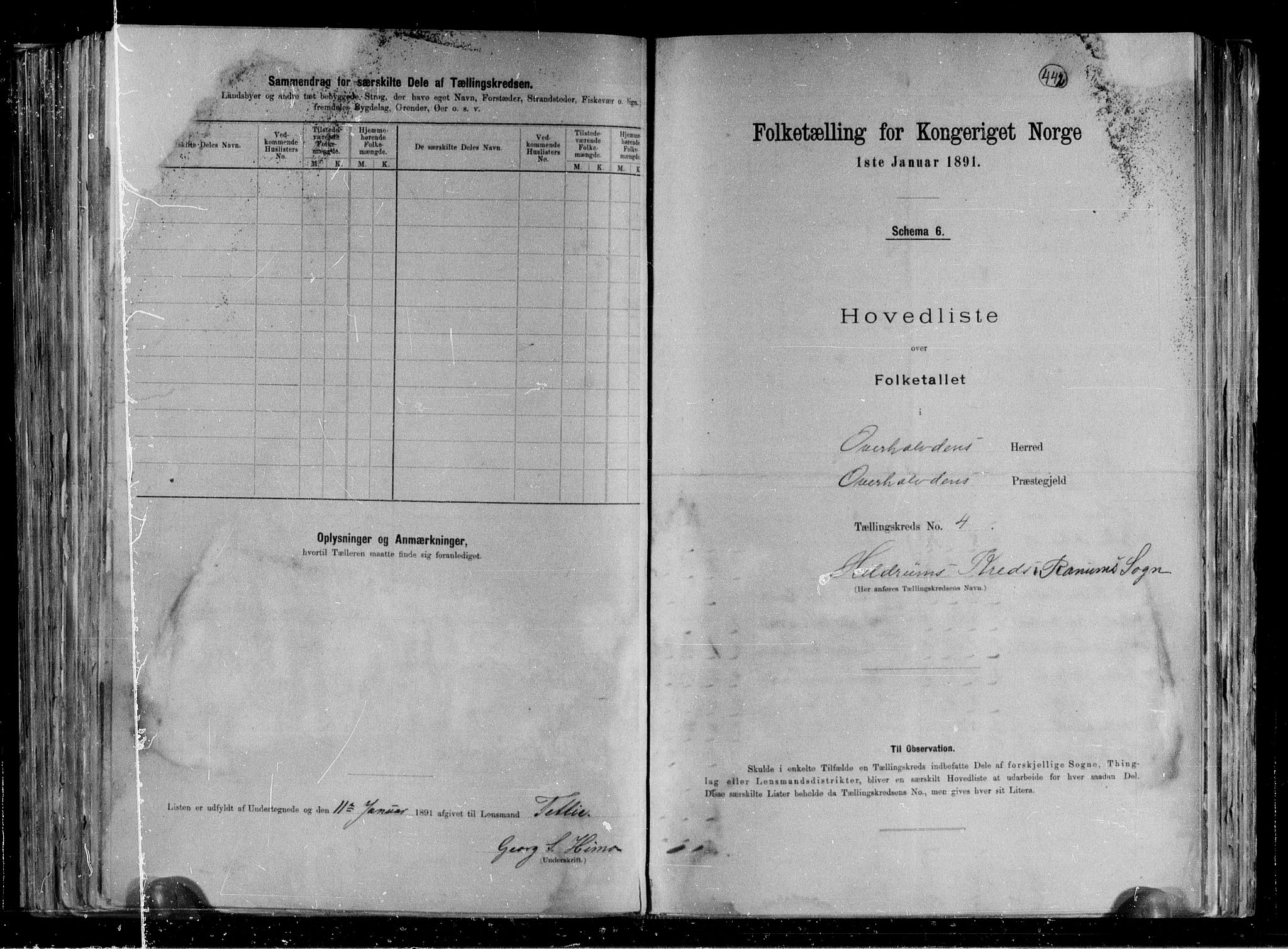 RA, 1891 census for 1744 Overhalla, 1891, p. 11