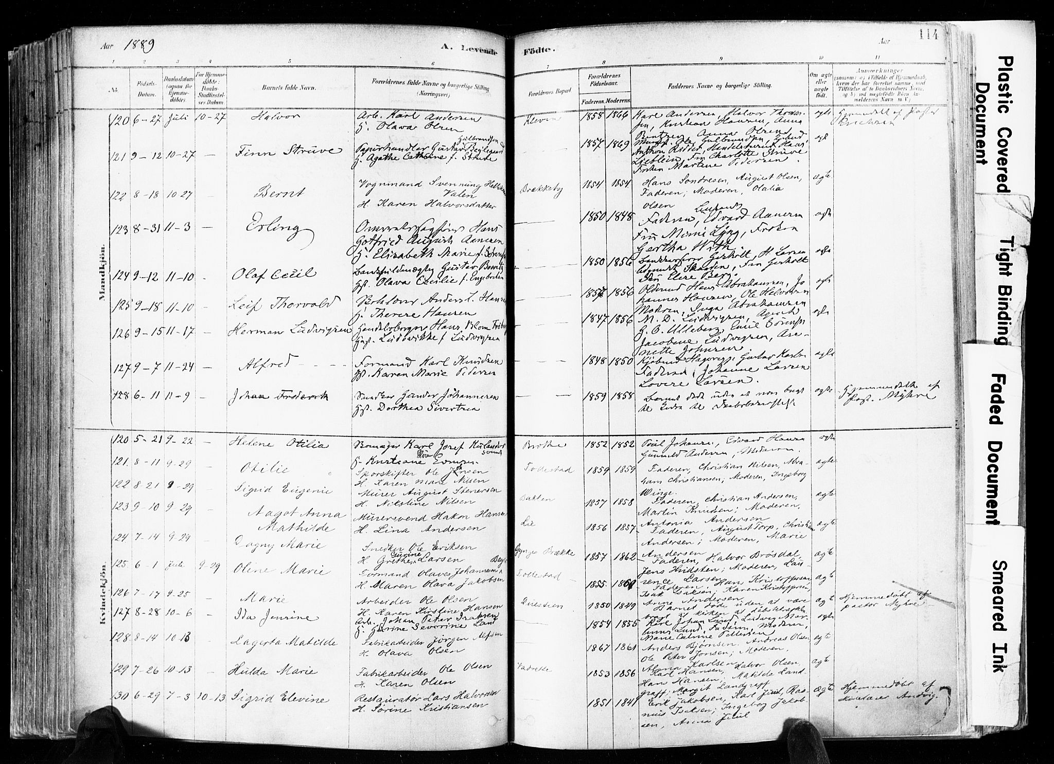 Skien kirkebøker, AV/SAKO-A-302/F/Fa/L0009: Parish register (official) no. 9, 1878-1890, p. 114