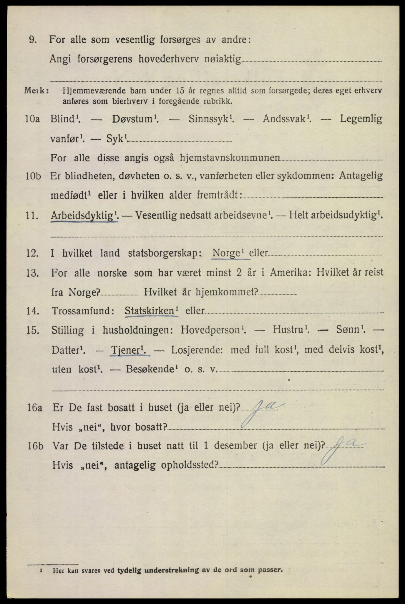 SAKO, 1920 census for Tinn, 1920, p. 5789