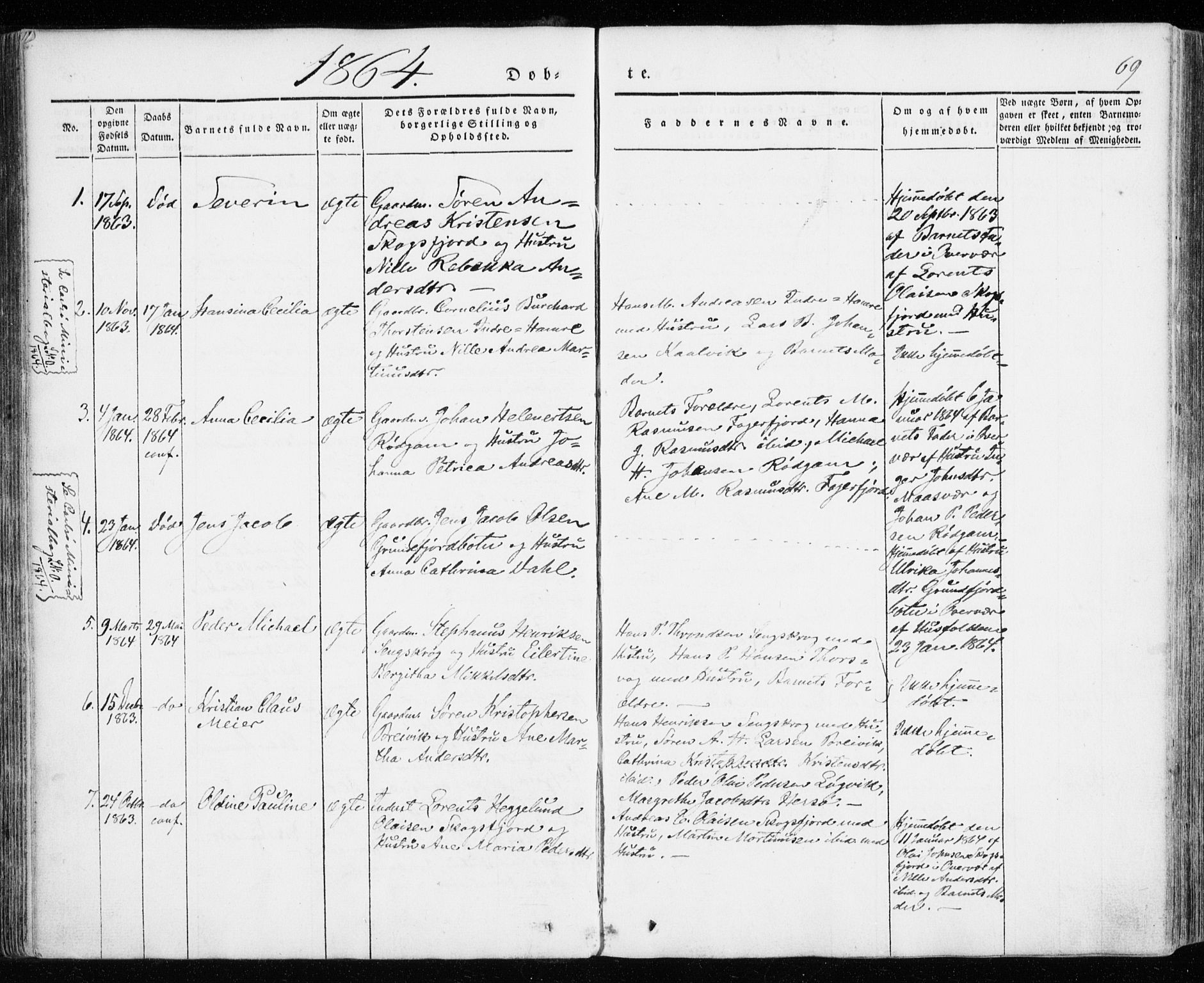 Karlsøy sokneprestembete, SATØ/S-1299/H/Ha/Haa/L0009kirke: Parish register (official) no. 9, 1838-1867, p. 69