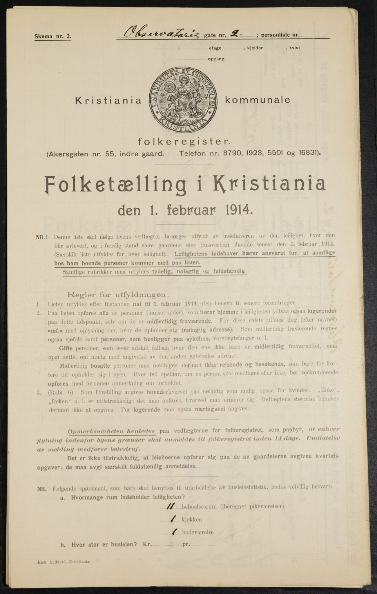 OBA, Municipal Census 1914 for Kristiania, 1914, p. 74153