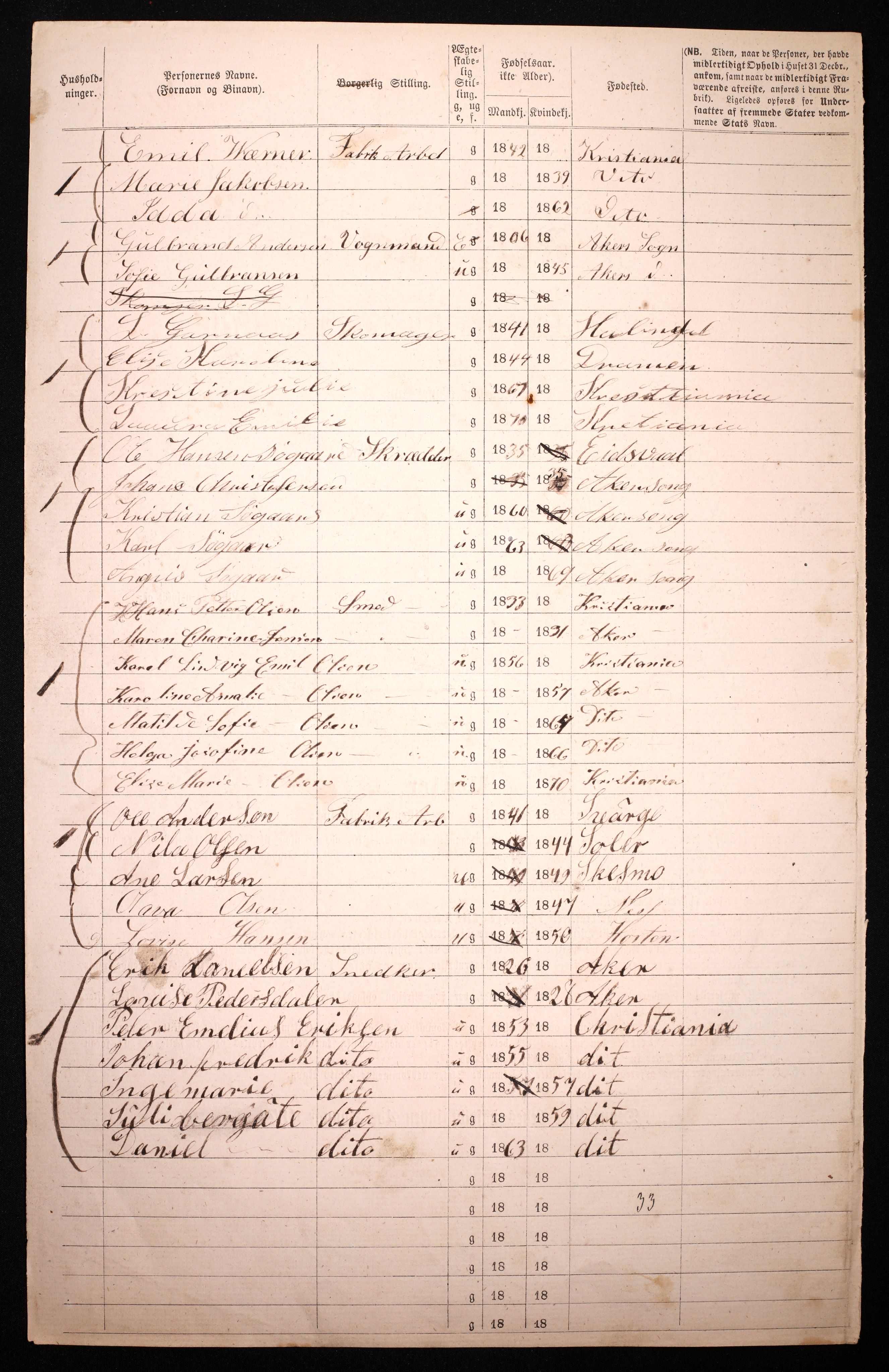 RA, 1870 census for 0301 Kristiania, 1870, p. 373