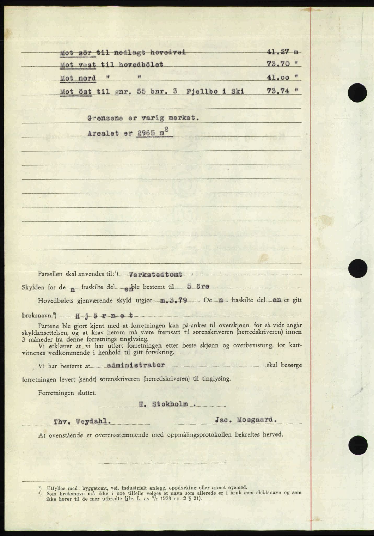 Follo sorenskriveri, SAO/A-10274/G/Ga/Gaa/L0085: Mortgage book no. I 85, 1948-1948, Diary no: : 3423/1948