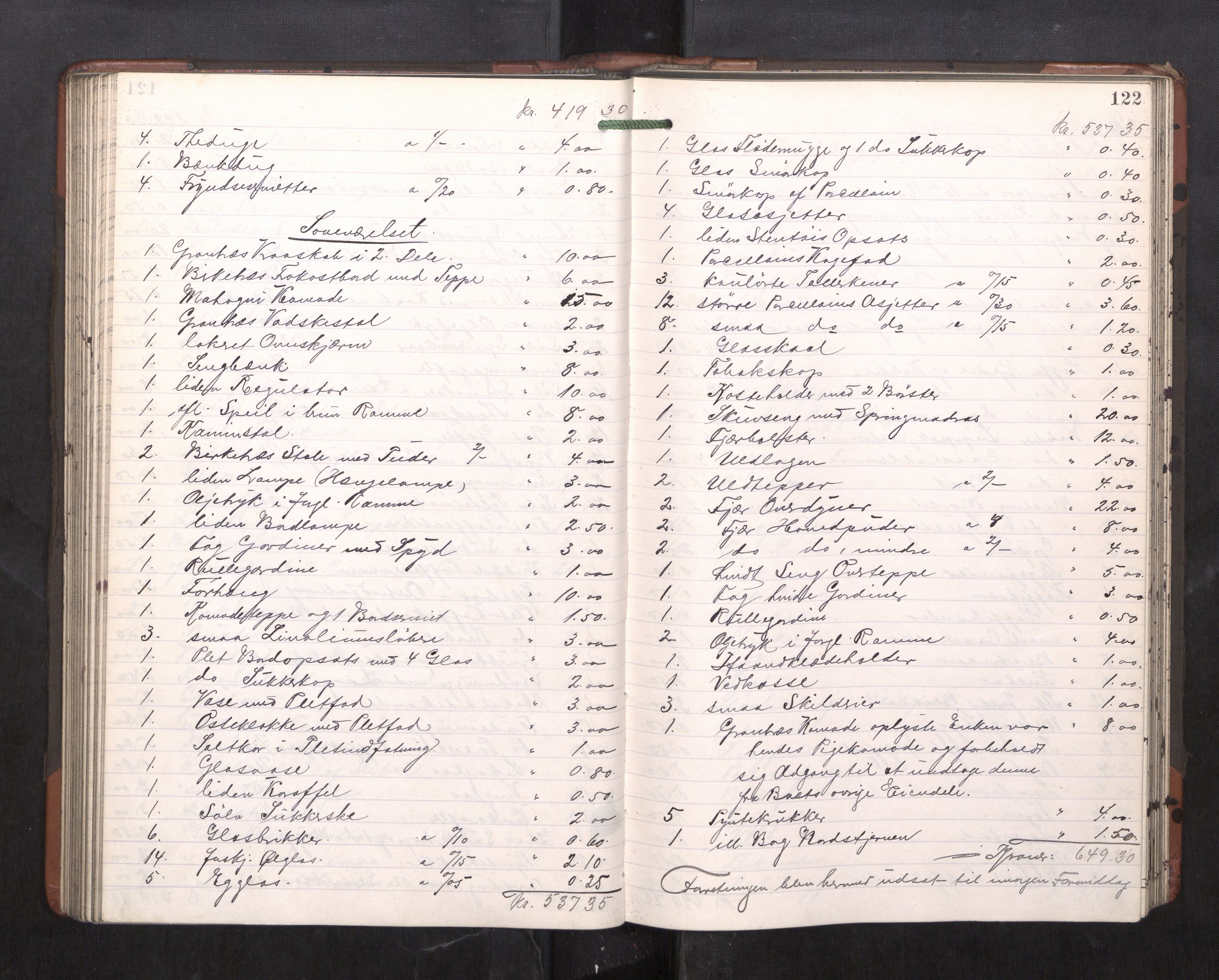 Trondheim byfogd, AV/SAT-A-0003/1/3/3C/L0023: Skifteregistreringsprotokoll - 11/2-15/5. (u/ register), 1905-1907, p. 122